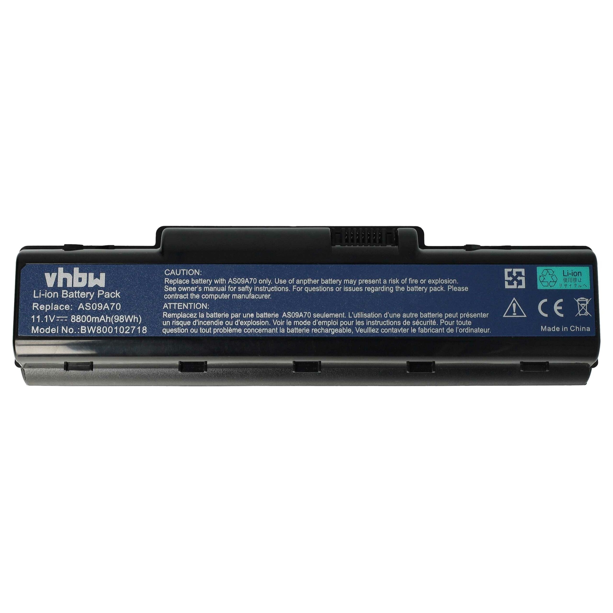 Bateria vhbw para Acer Notebook 8800 mAh 11.1 V Li-Ion - Compatível AS09A31, AS09A51, AS09A41, AS09A36, AS09A56