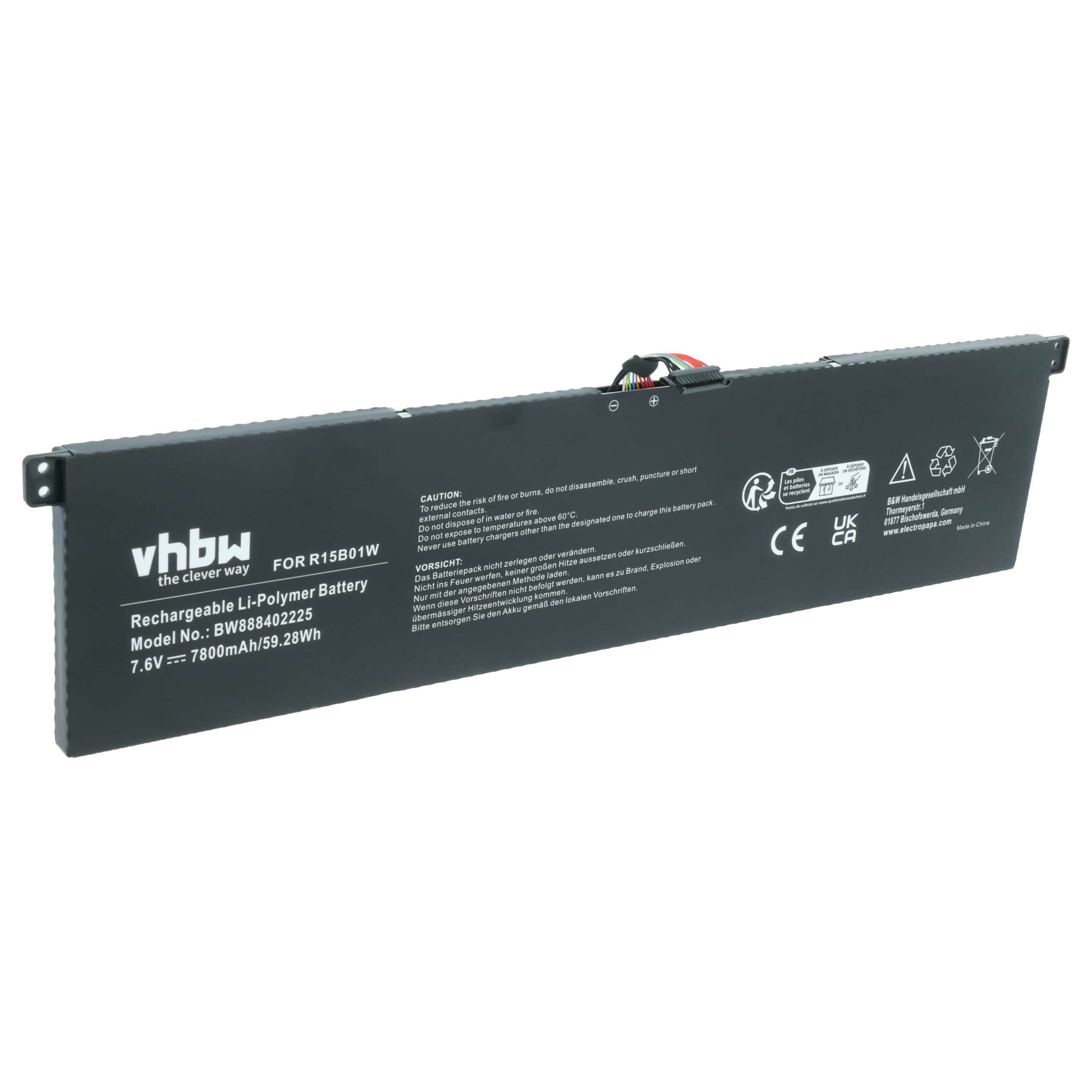 Bateria vhbw para Xiaomi R15B01W - 7800 mAh 7.6 V Li-polímero