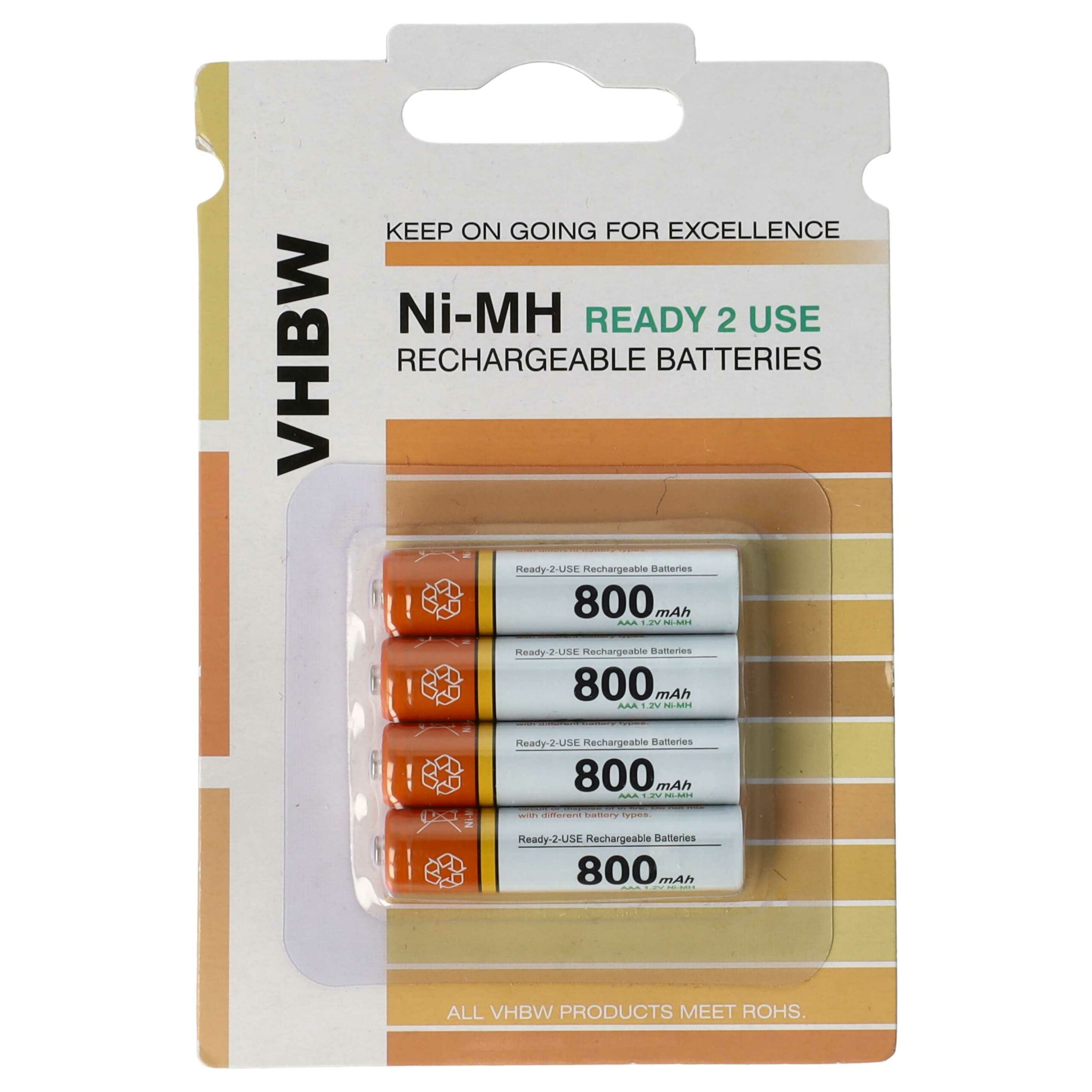 8x Baterias vhbw AAA NiMH 800 mAh 1.2V para Telefones Sem Fios Philips, Grundig, Sennheiser e outros - Image 3