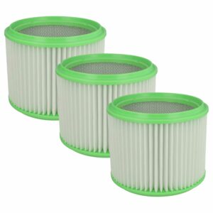 3x Filtro Cartucho de Substituição Makita 413525 para Aspirador Gisowatt, Branco/Verde vhbw