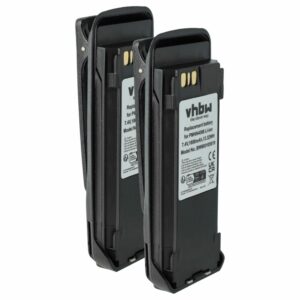 2x Bateria de substituição para Motorola NNTN4066, PMNN4065, NNTN4077, NNTN4103 - 1800 mAh 7.4 V Li-Ion com Clip de Cintura