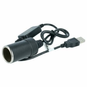 Adaptador USB para Isqueiro de Carro - Conversor 5V para 12V, USB-A para Tomada 12V, 60 cm