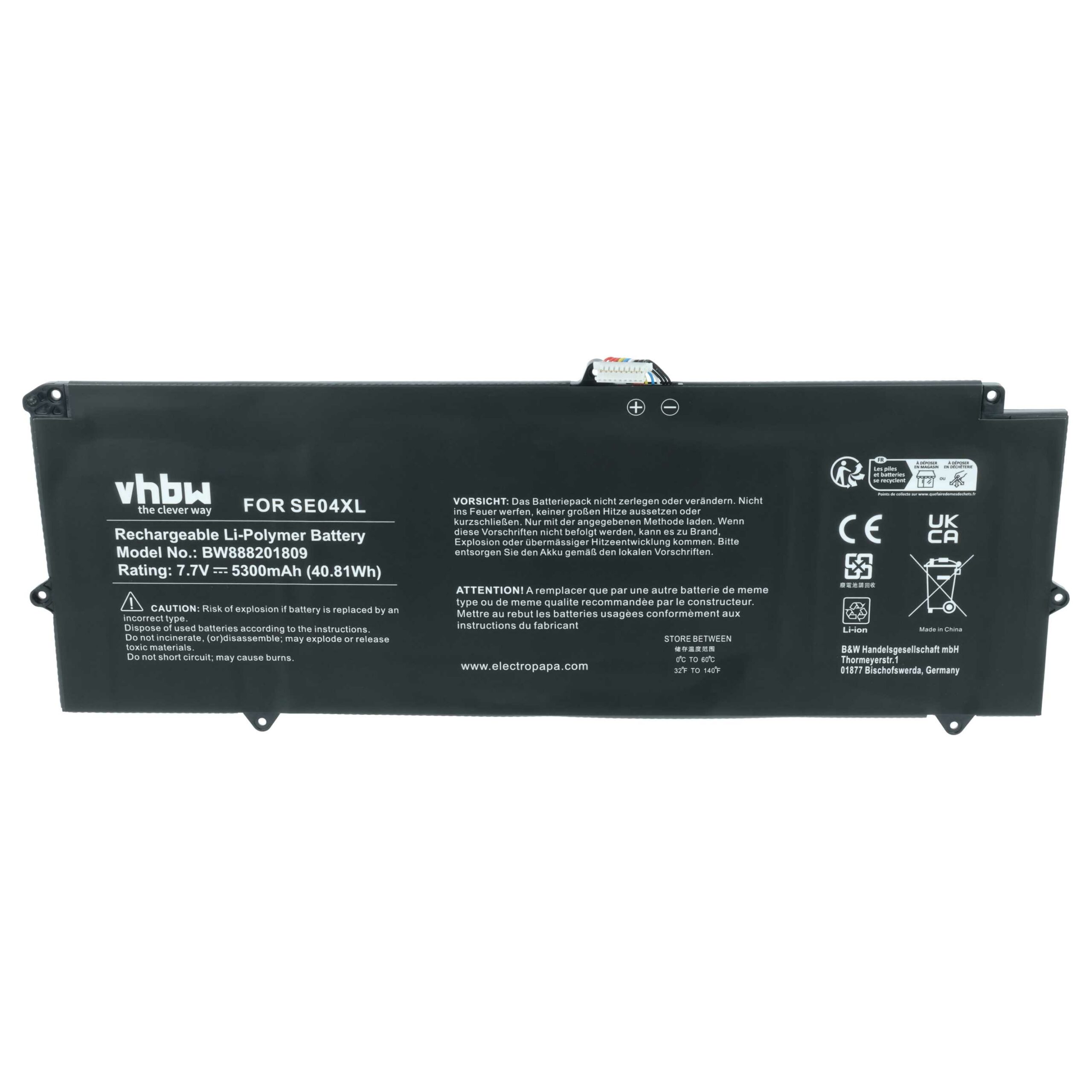Bateria para Portátil HP - vhbw 5300 mAh 7.7V Li-polymer (HSTNN-DB7Q) - Image 3