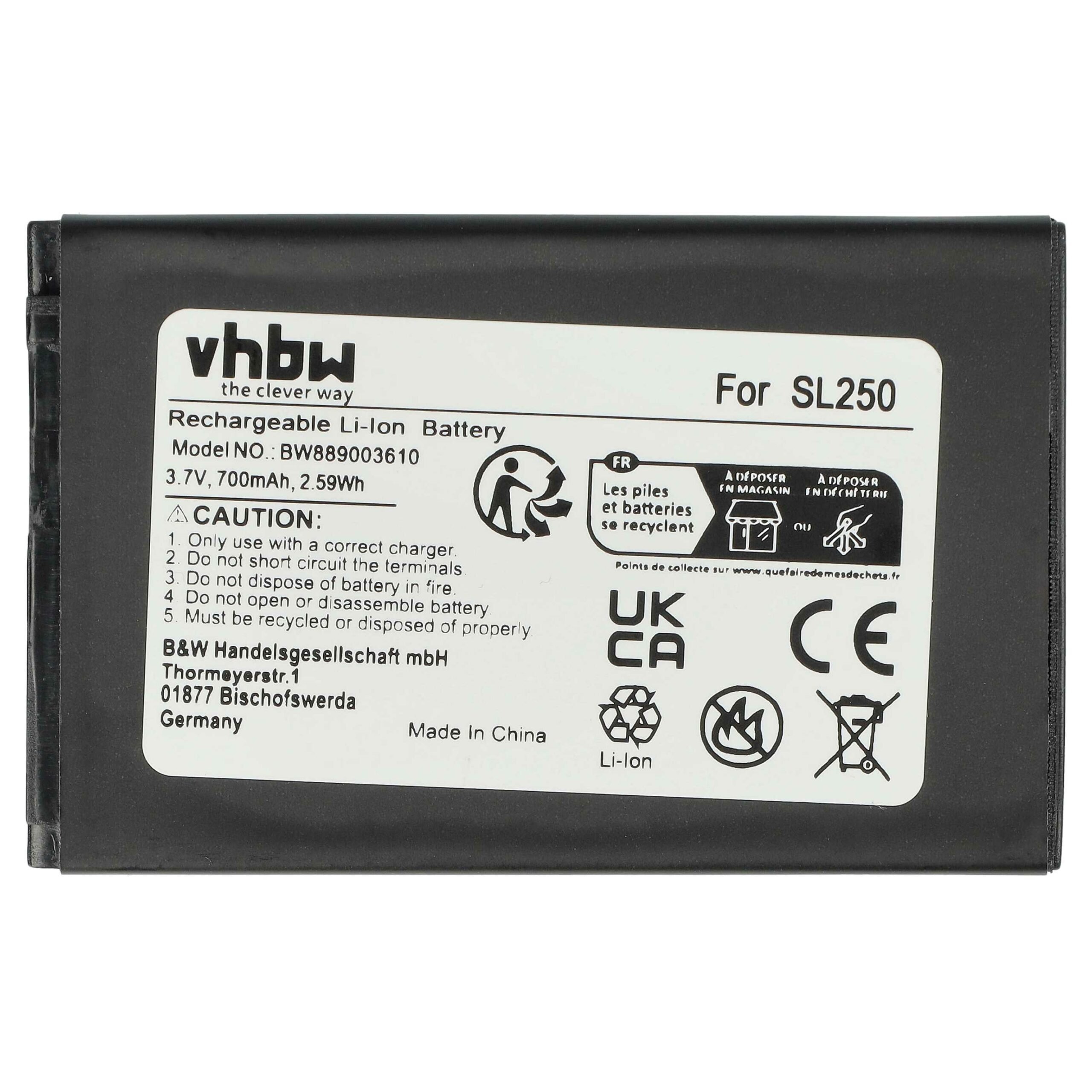 Bateria vhbw para Bea-Fon SL250 - 700 mAh 3.7 V Li-Ion - Image 3