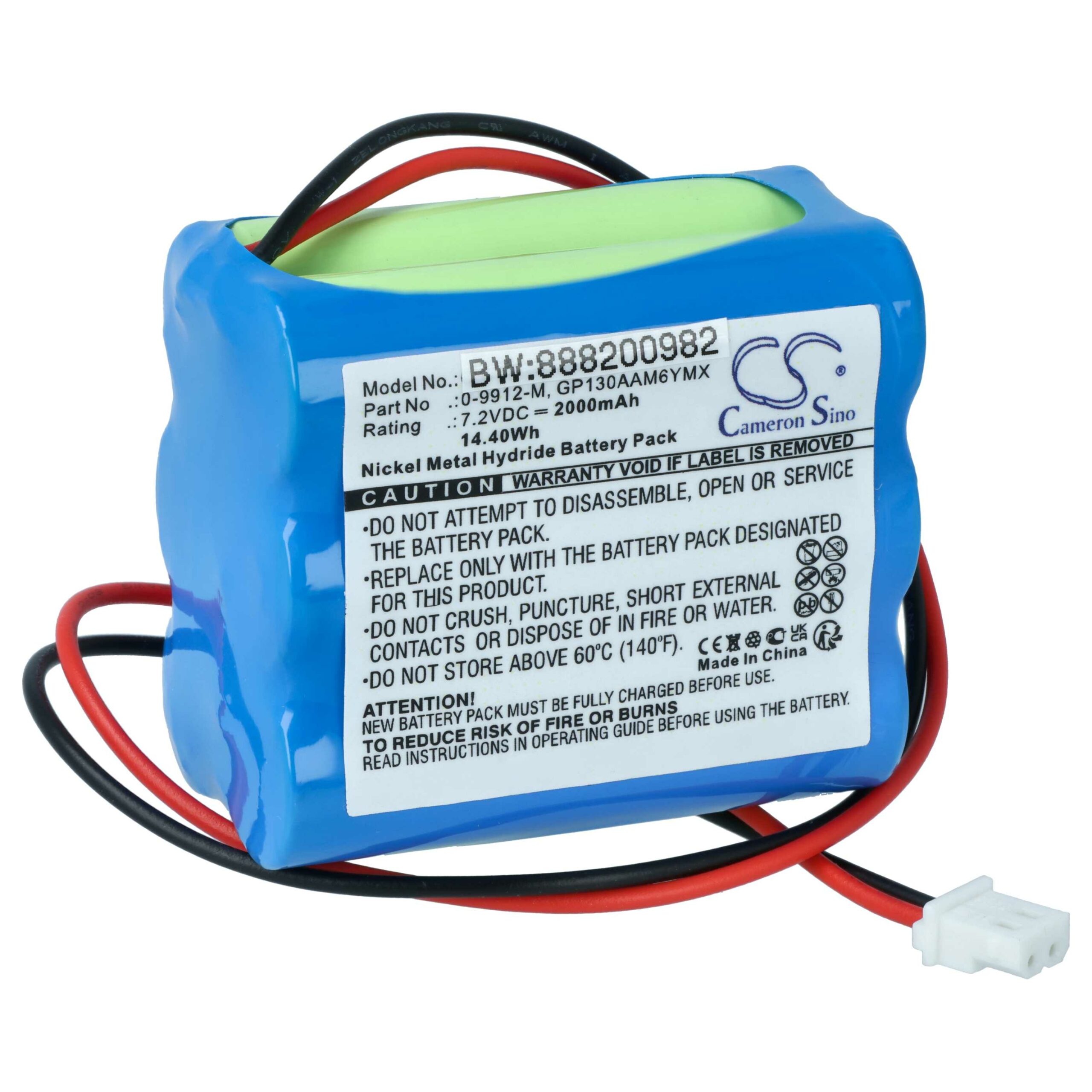 Bateria para Sistema de Alarme vhbw 7.2V 2000mAh NiMH - Compatível BT GP100AAS6YMX, GP130AAM6YMX, GP220AAM6YMX
