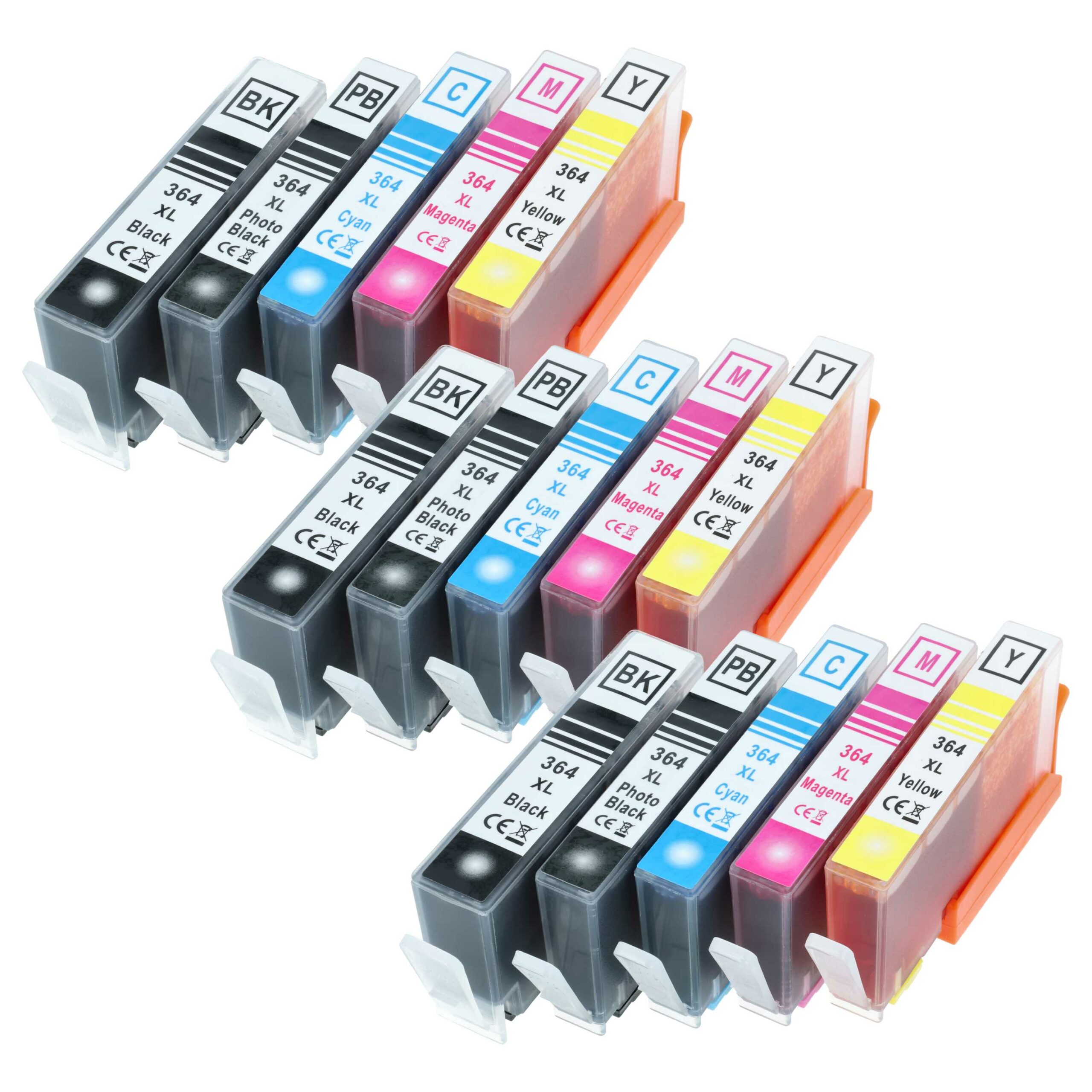 Pack de 15 Cartuchos de Tinta vhbw para HP DeskJet 3070 - Preto/Cyan/Magenta/Amarelo + Preto Fotográfico