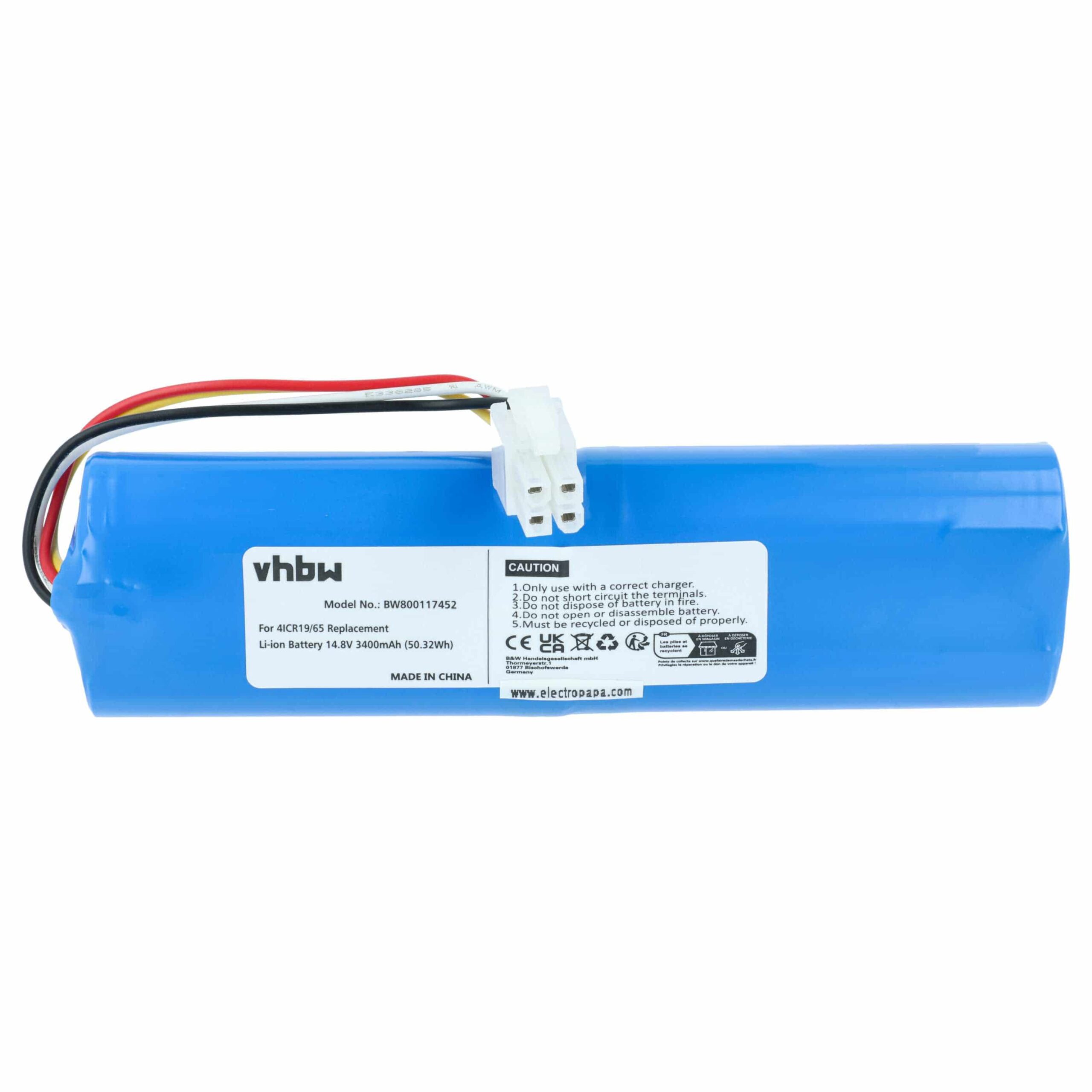 Bateria vhbw compatível com Philips 4ICR19/65, CP0111/01 - 3400mAh, 14.8V, Li-Ion - Image 3