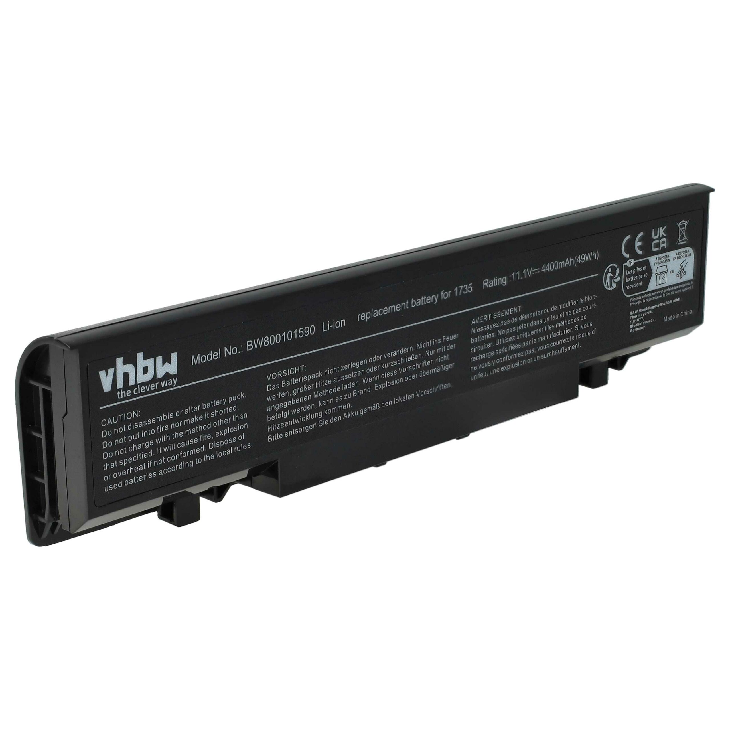 Bateria para Portátil Dell 312-0711, 312-0712, 312-0708, 451-10660 - 4400 mAh 11.1 V Li-Ion vhbw