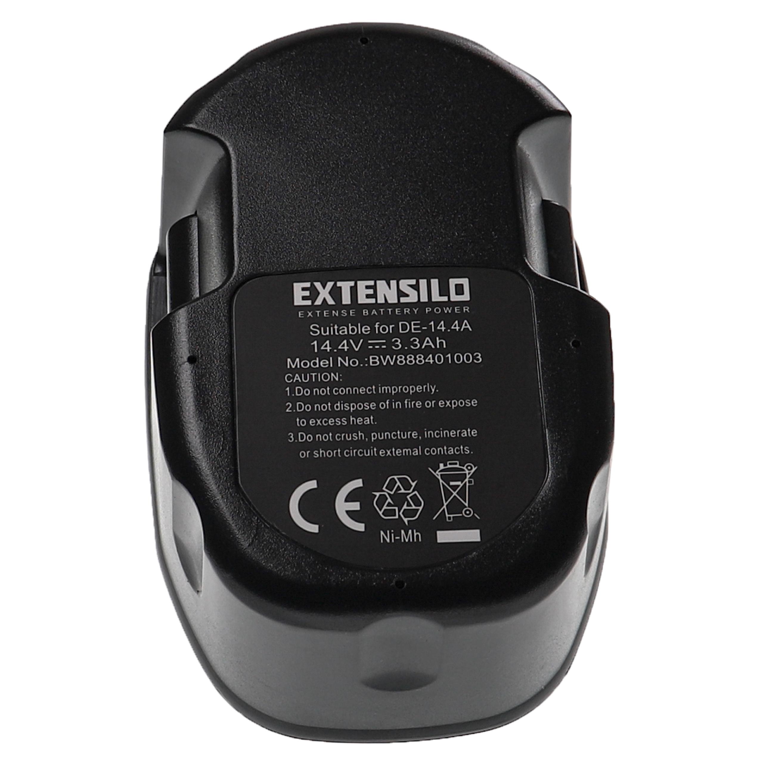 3x Bateria EXTENSILO para Dewalt DE9092, DE9091, DE9094, DC9091, DE9038 - 14.4V 3300 mAh NiMH - Image 2