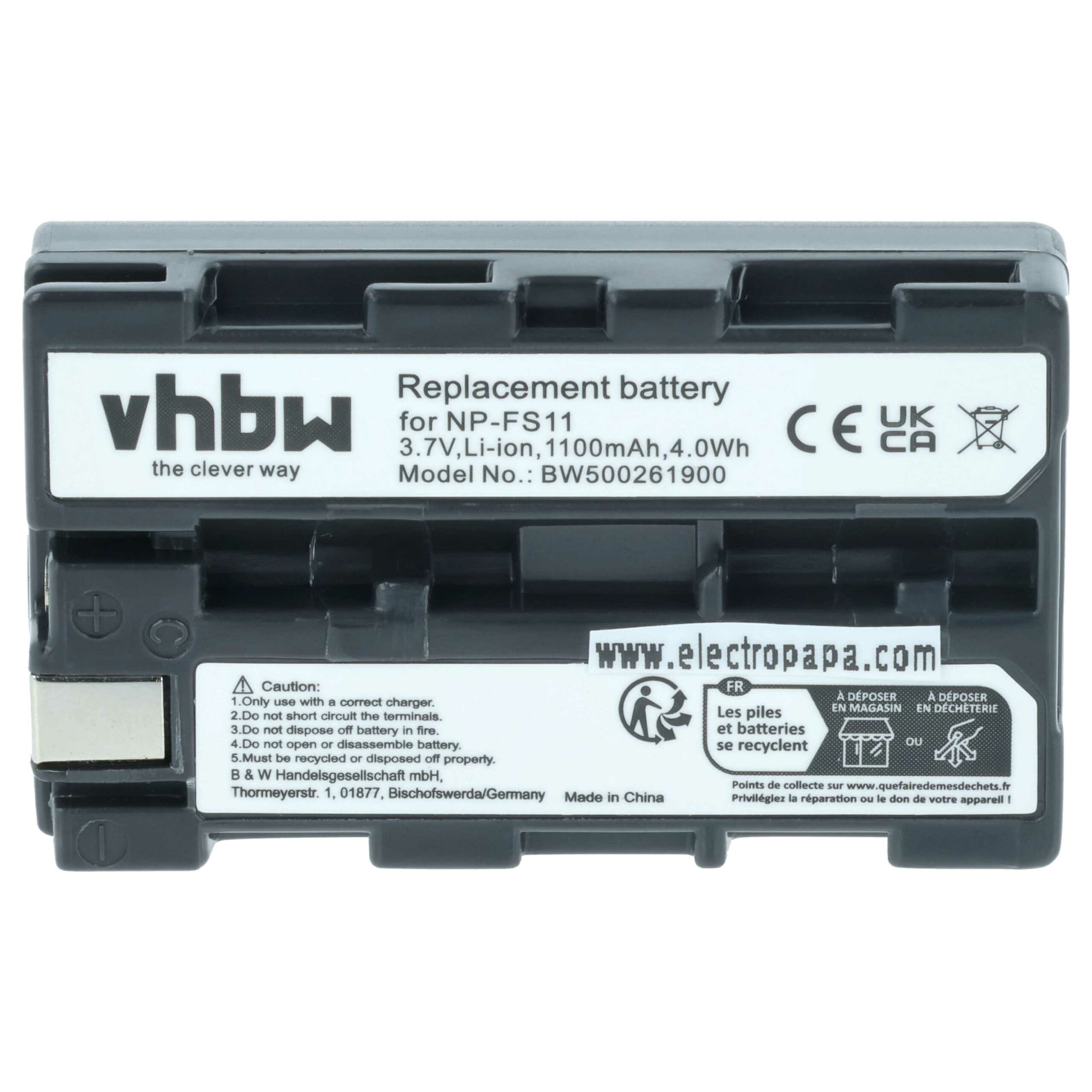 Bateria vhbw para câmaras de vídeo Sony NP-FM11, NP-FS10, NP-F11, NP-FM10, NP-FS11, NP-F10 - 1100 mAh 3.6 V Li-Ion - Image 3