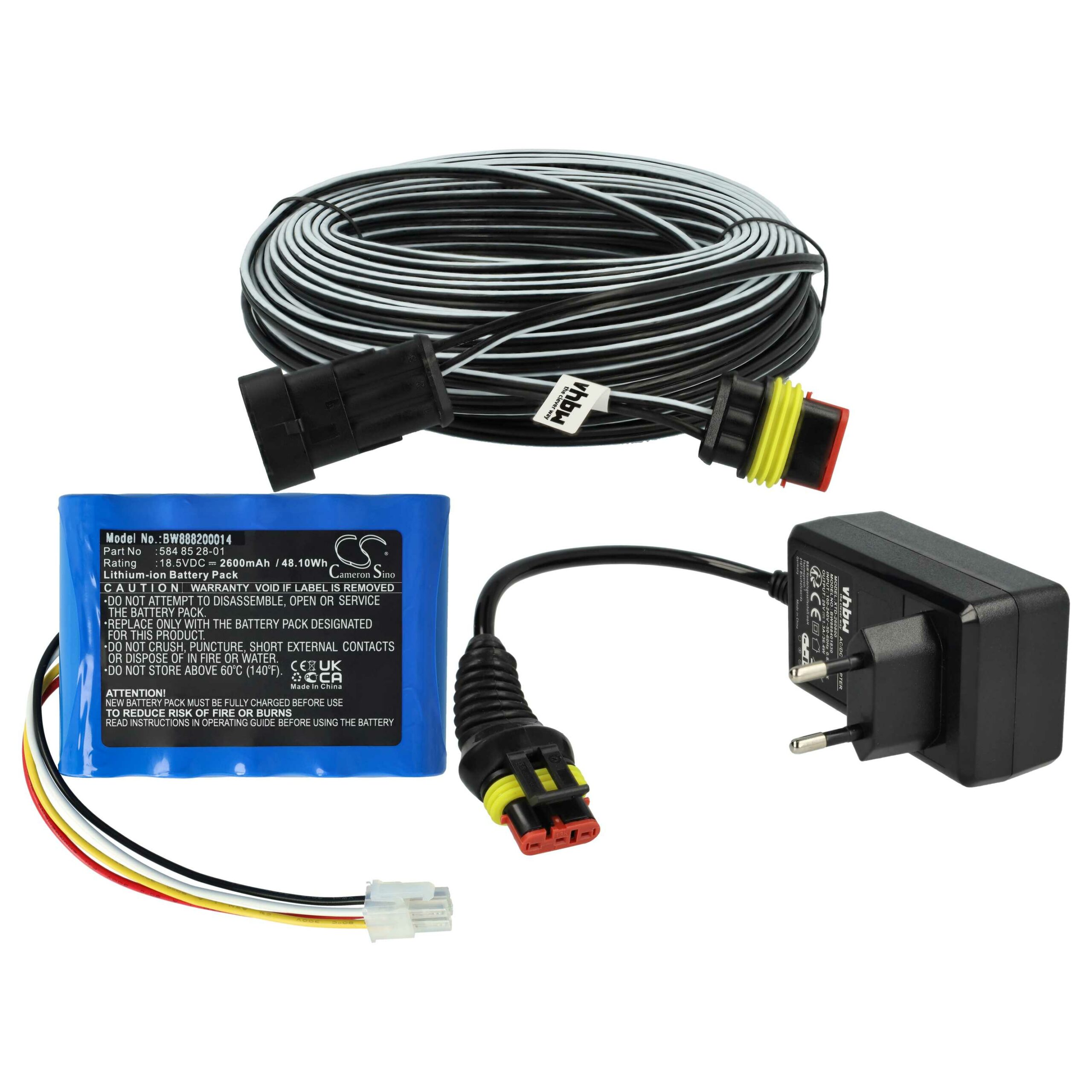 Bateria e Carregador vhbw para Gardena R40Li, Sileno City, Husqvarna Automower 310, 105, 305 - 2600mAh