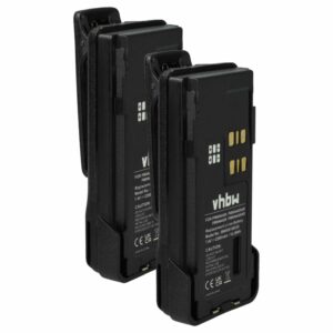 2x Bateria vhbw 2200 mAh 7.4 V Li-Ion para Motorola PMNN4406BR, PMNN4406, PMNN4409 + Clipe de Cintura