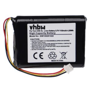 Bateria vhbw para GPS TomTom - 1150mAh, 3.7V (Maxwell IPC653443)