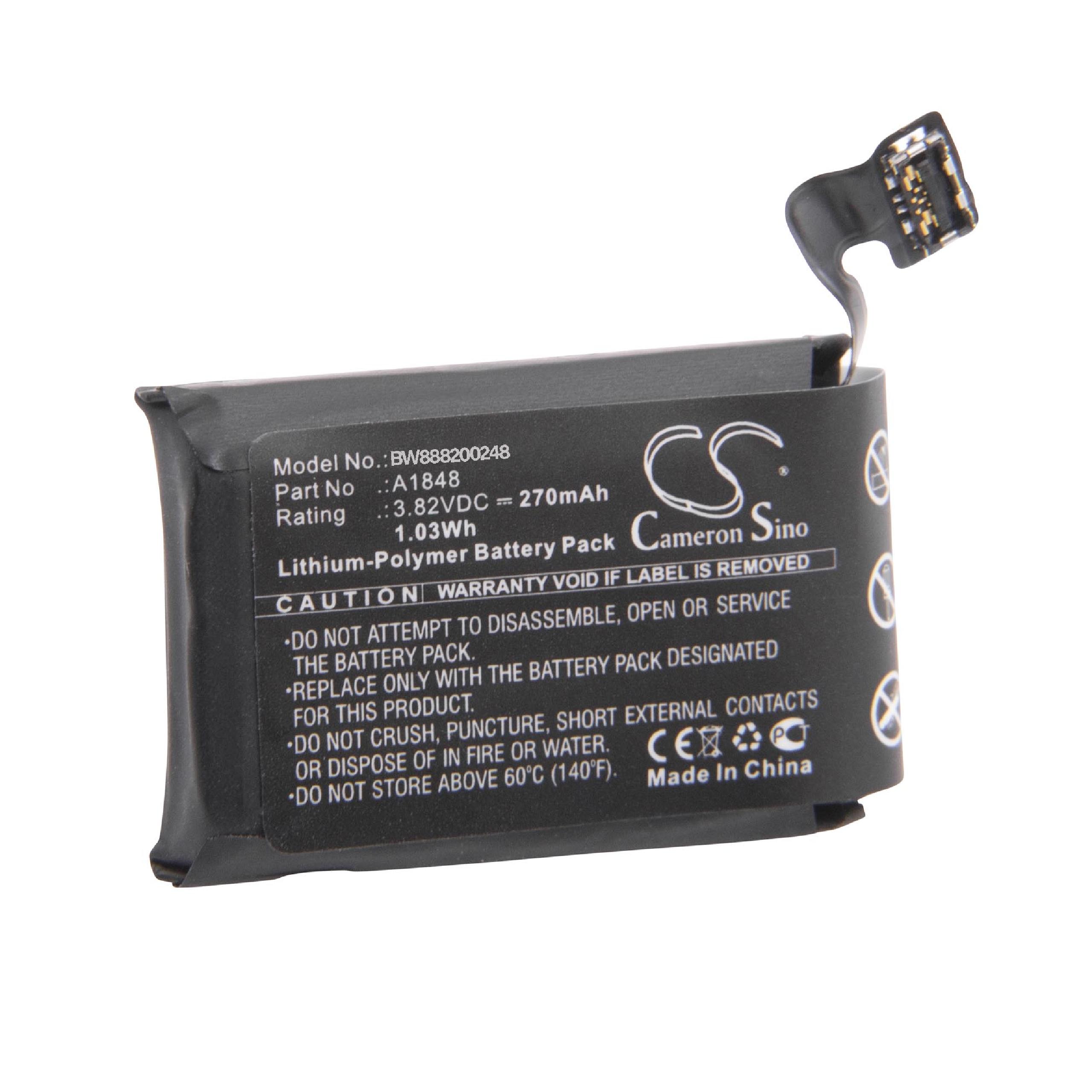 Bateria para Smartwatch Apple A1848 - 270 mAh 3.82 V Li-polymer vhbw