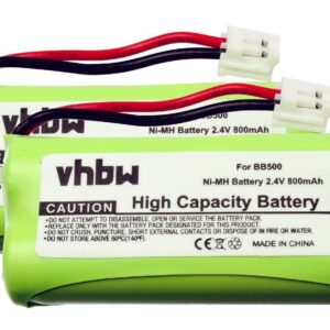 2x Bateria substitui 60AAAH2BMJ, BC102906, 87C, BT-34H, T377 para telefone fixo Binatone - 800 mAh 2.4 V NiMH