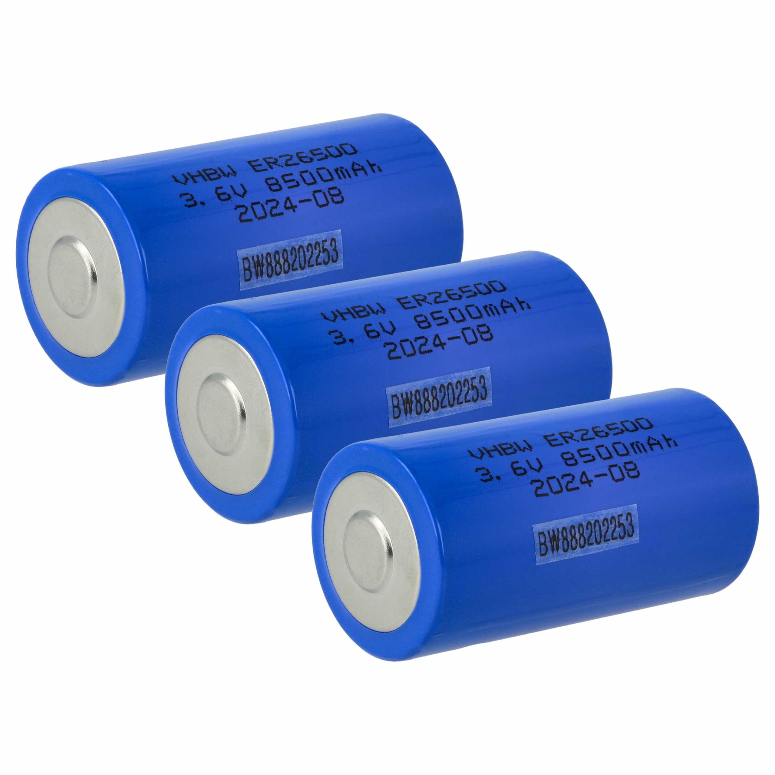 Bateria ER26500 (Tamanho C) 3x 8500 mAh 3.6V Li-SOCl2 vhbw