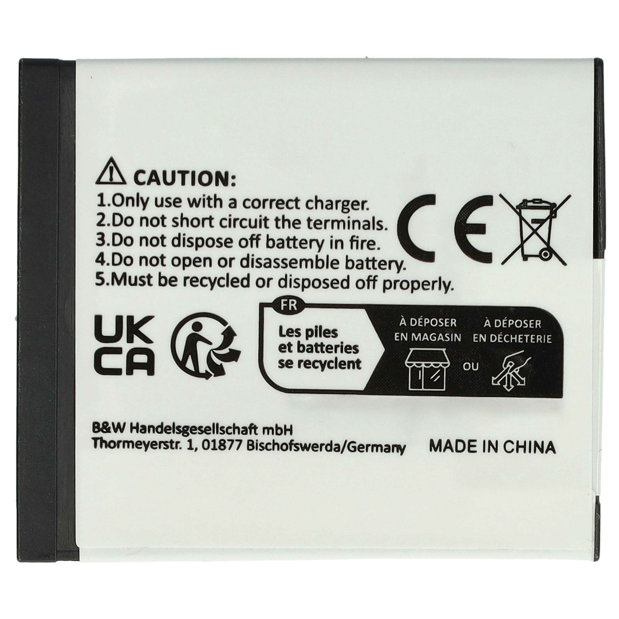 Bateria vhbw compatível com Panasonic DMW-BLH7E, DMW-BLH7, DMW-BLHPP, DMW-BLH7PP - 600mAh, 7.2V, Li-Ion com chip de informação - Image 4