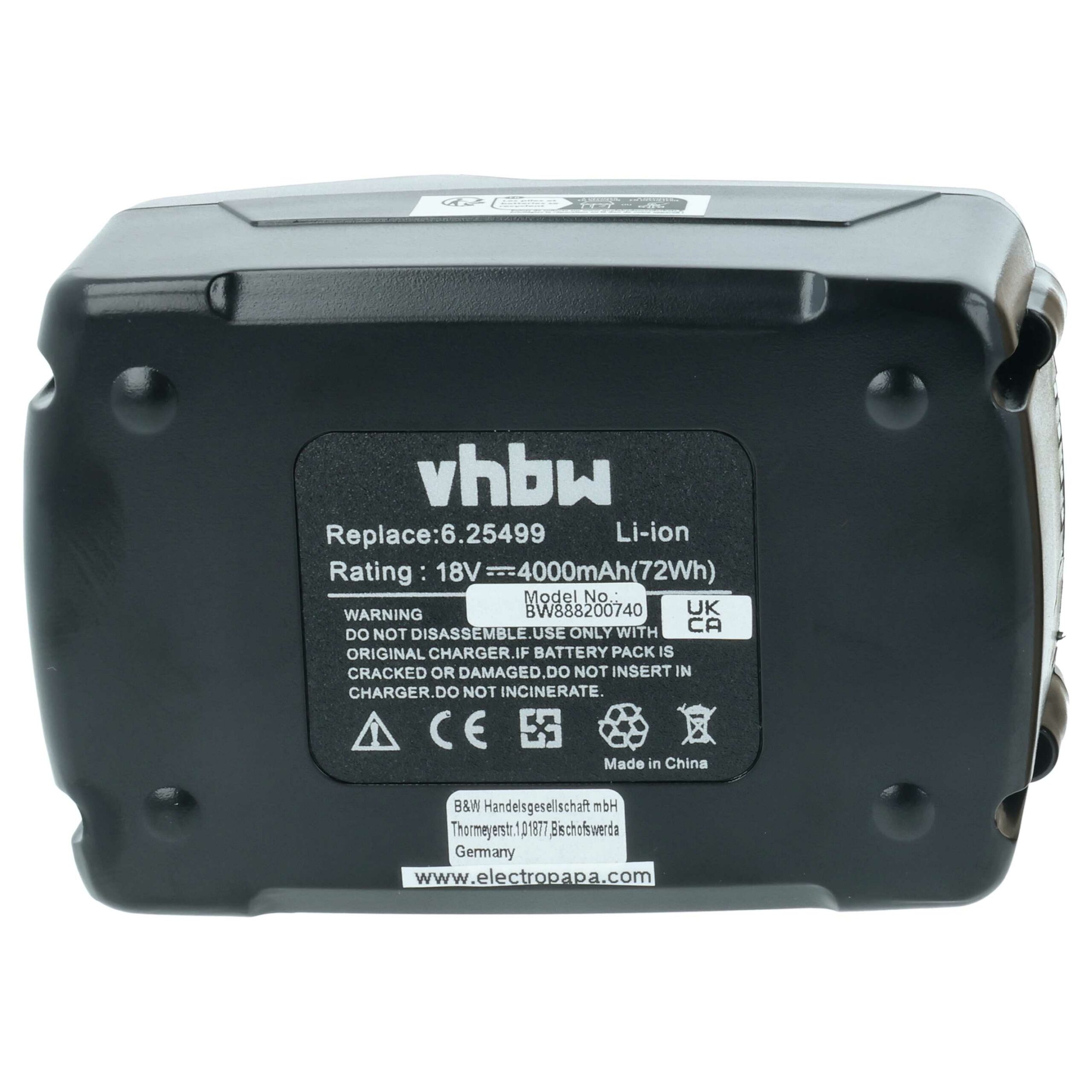 Bateria vhbw 18V 4000 mAh Li-Ion para Pistola de Rebites Gesipa e outras Ferramentas - Image 3