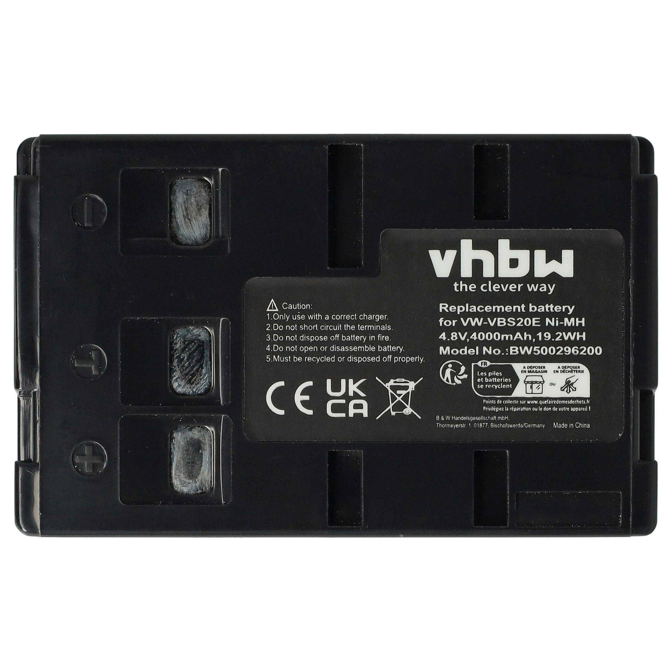 Bateria vhbw 4000 mAh para Câmaras Panasonic HHR-V211, VW-VBH10E, HHR-V212 - Pack 2 Unidades - Image 3