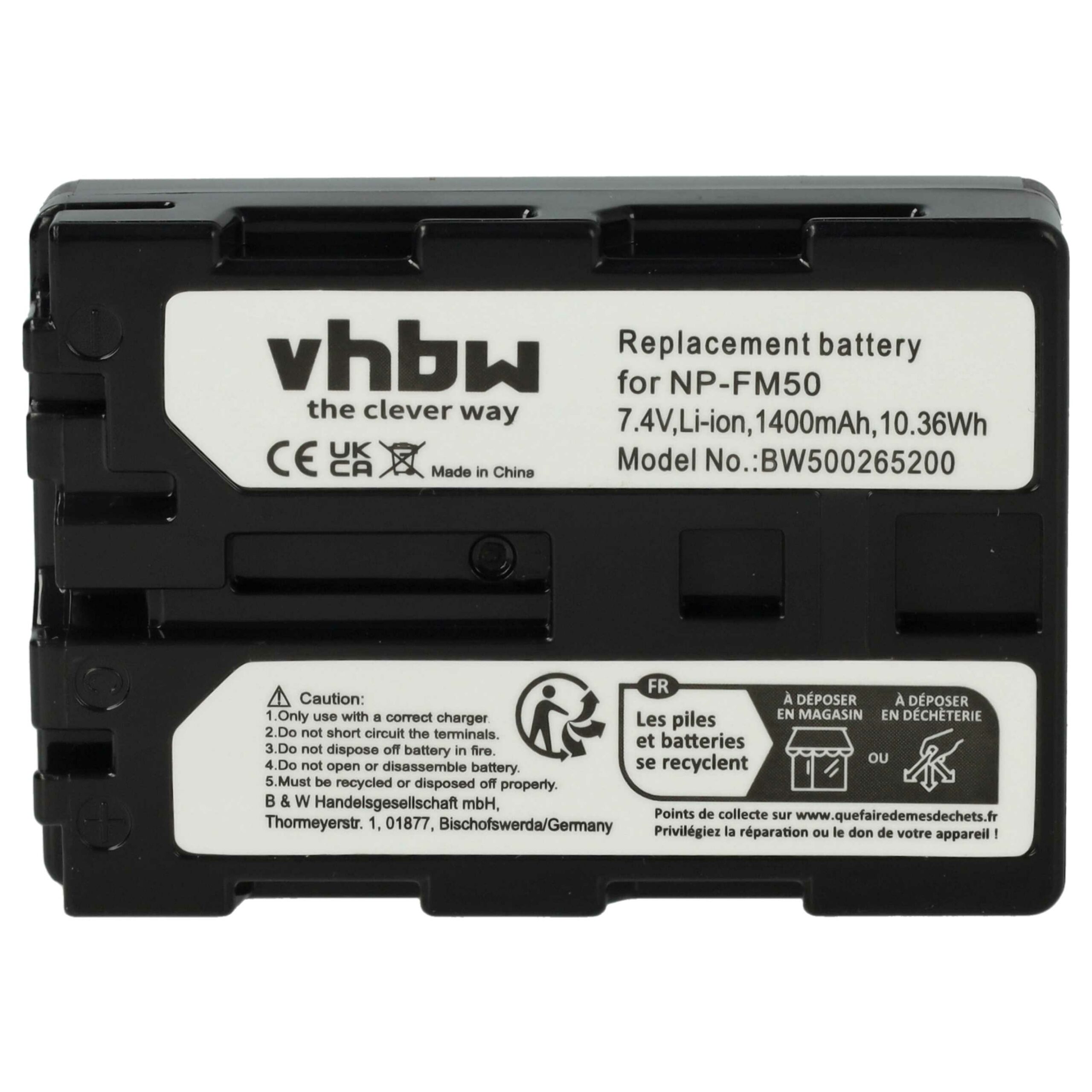 Bateria para Câmara Sony - 3x Bateria NP-FM30/FM50/FM70/FM90/FM91 - 1400 mAh 7.4 V Li-Ion vhbw - Image 3