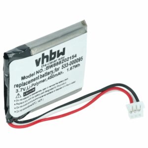 Bateria de substituição vhbw para auriculares Logitech 533-000095 - 450 mAh 3.7 V Li-polymer
