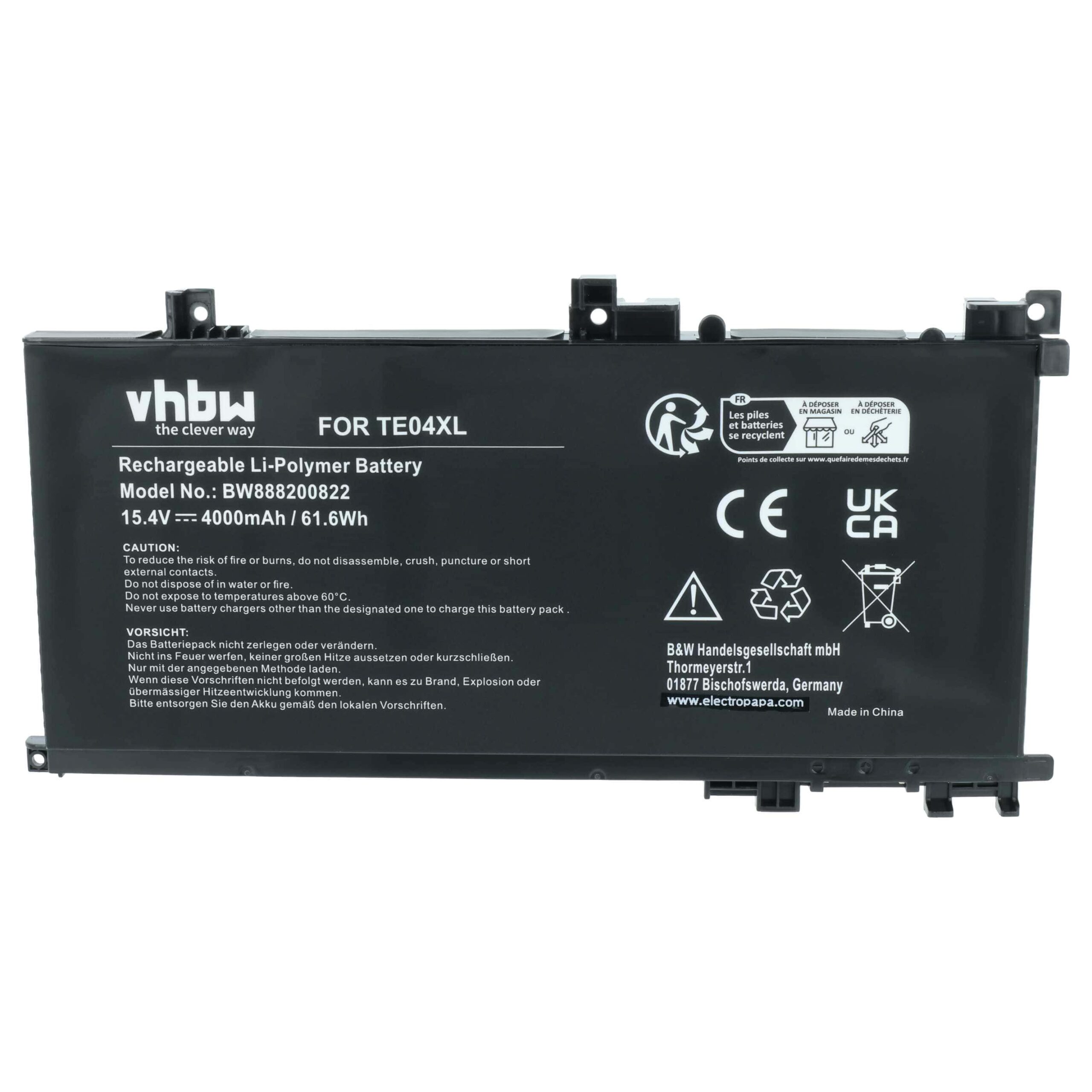 Bateria para Portátil HP 15-AX033TX vhbw - 4000 mAh 15.4 V Li-polymer - Image 3