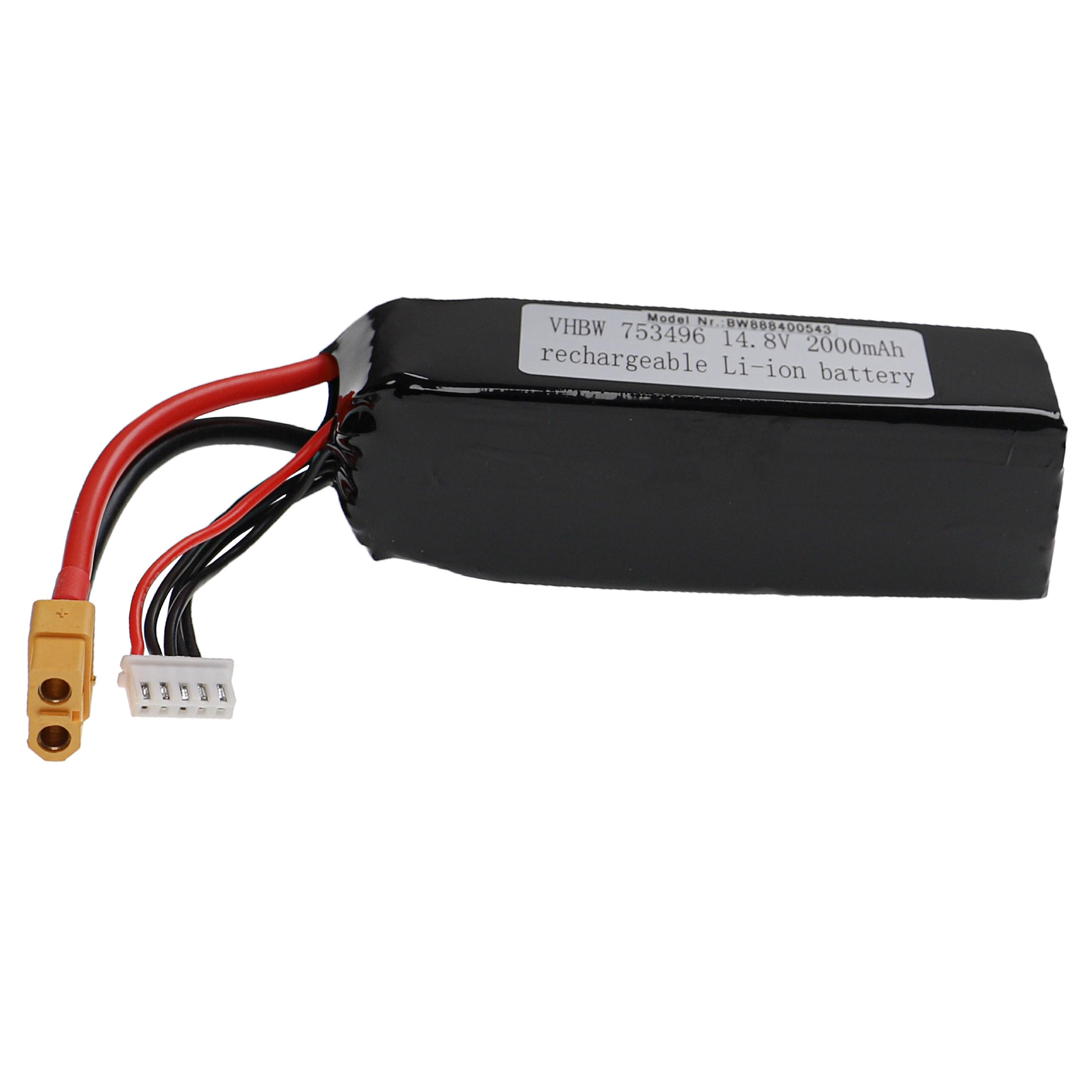 Bateria vhbw 2000 mAh 14.8V Li-polymer XT60 para Modelos Telecomandados - Image 3