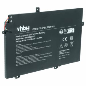 Bateria vhbw para Lenovo 01AV463, 5B10W13894, L17L3P52, SB10K97606 - 4000 mAh 11.1 V Li-polymer