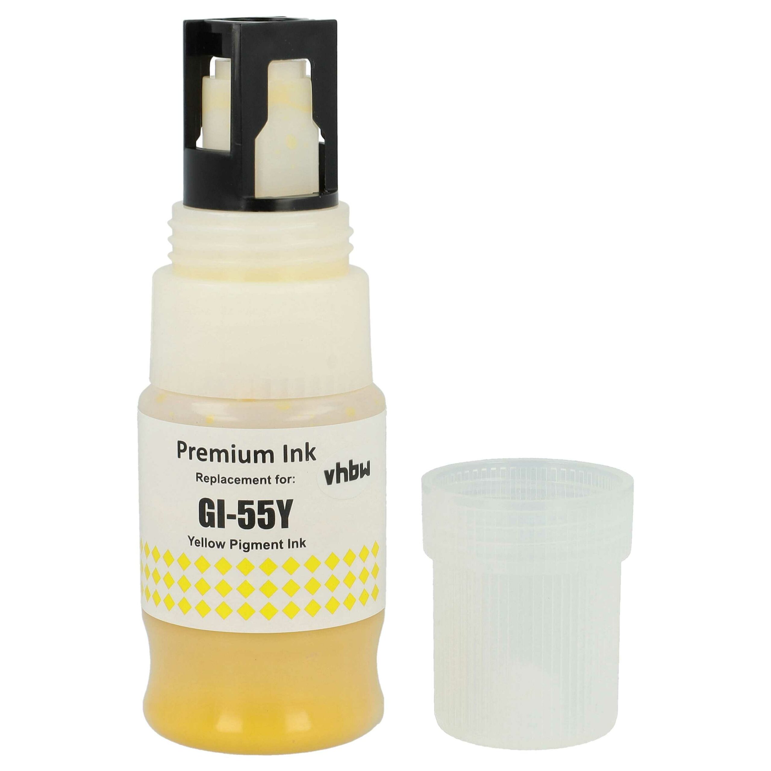 Tinta de Recarga Amarela Compatível com Canon 6291C001, GI-55Y - Pigmentada, 40 ml