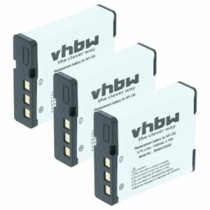 3x Bateria vhbw para Casio NP-130, NP-130A - 1100mAh, 3.6V, Li-Ion
