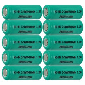 Células de Bateria em Bruto (10 Unidades) vhbw 2/3AAA - Recarregáveis 400mAh 1.2V NiMH