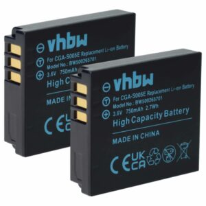 2x Bateria compatível Fuji NP-70 - 750mAh, 3.6V, Li-Ion vhbw
