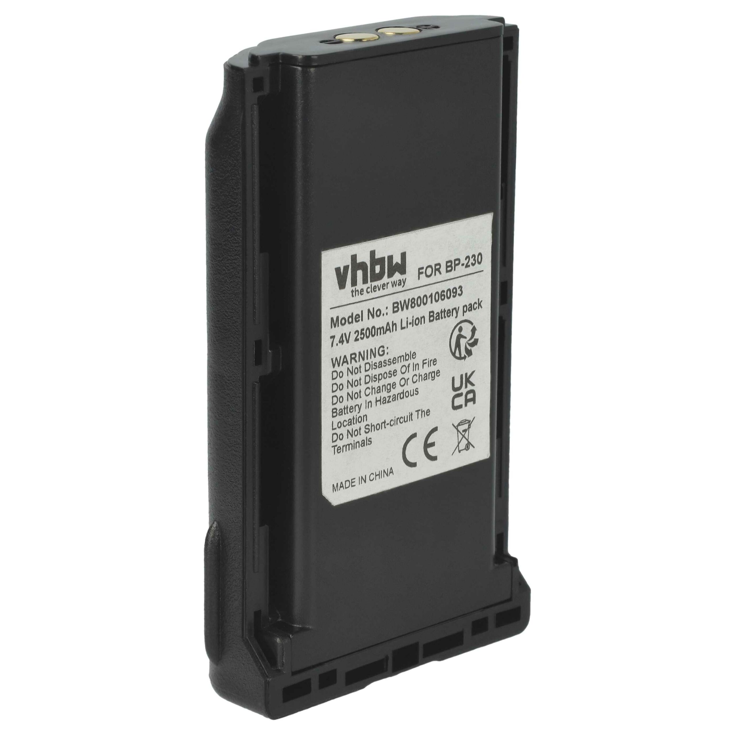 Bateria vhbw para Icom BJ-2000, BP-232, BP-232H, BP-231, BP-231N, BP-230, BP-230N - 2500 mAh 7.4 V Li-Ion