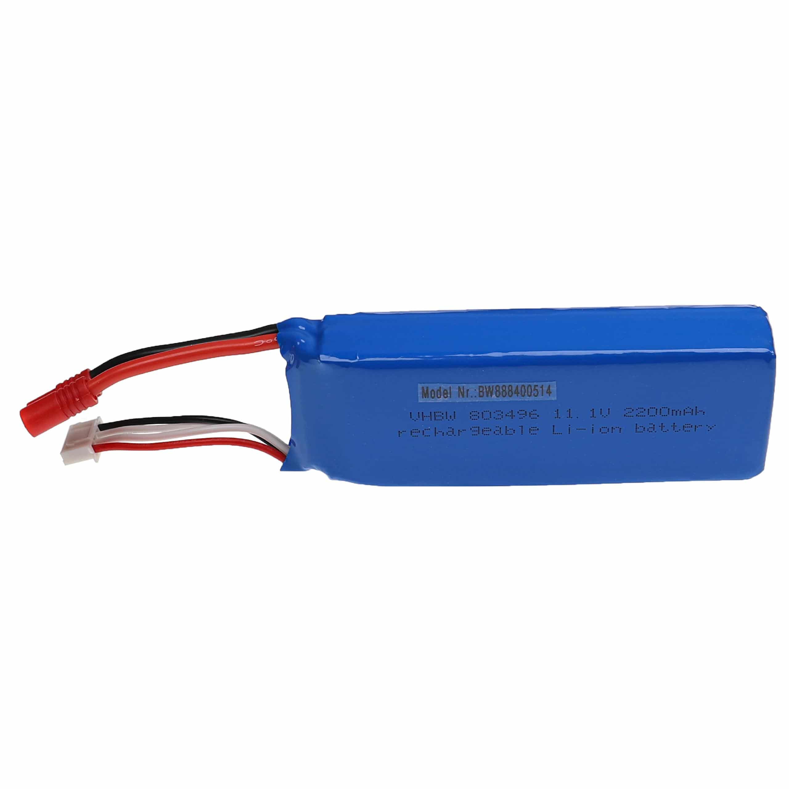 Bateria vhbw 2200 mAh 11.1 V Li-polímero para Modelos RC - Conector 3.5 mm
