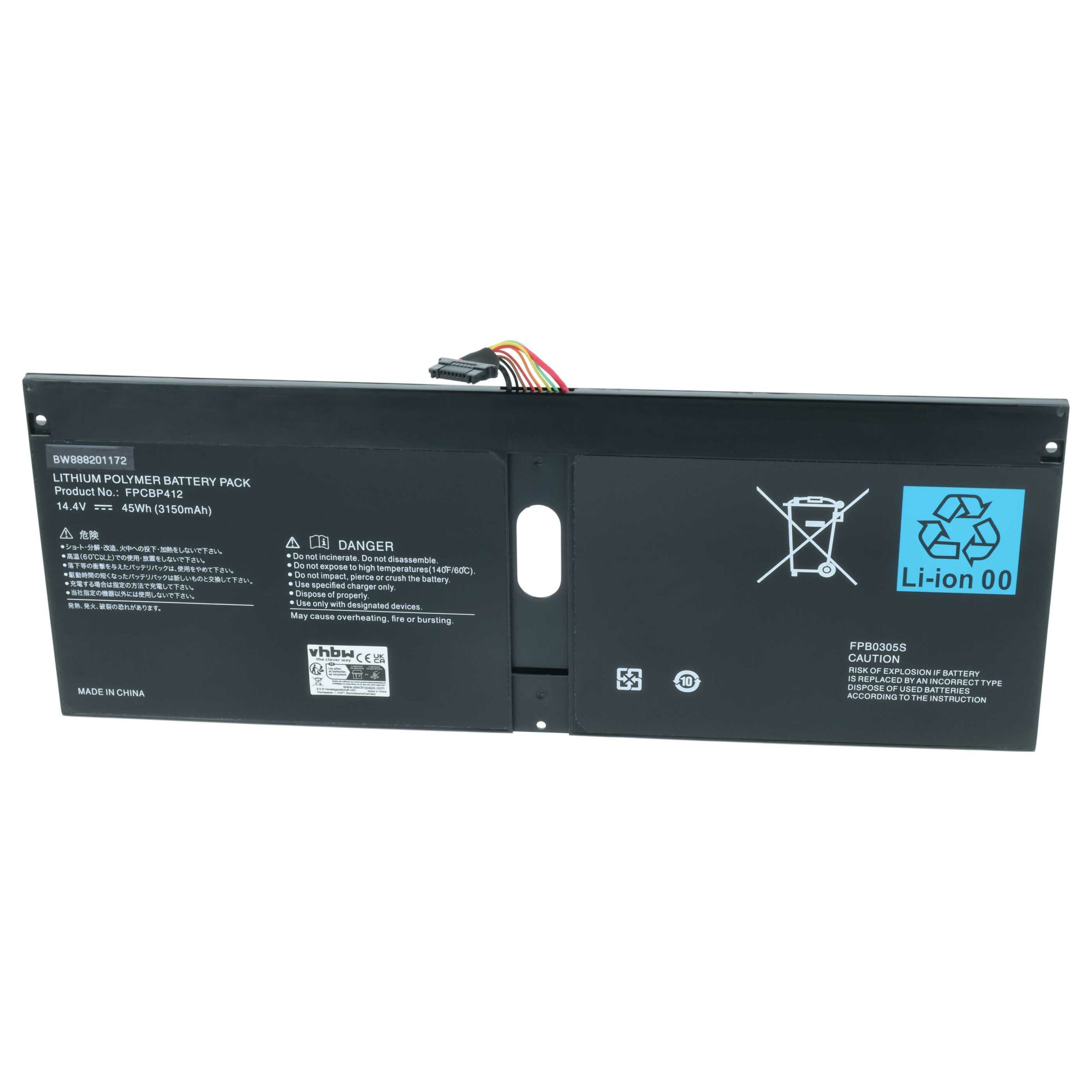 Bateria vhbw para Fujitsu FPCBP412, FPB0305S - 3050 mAh 14.4 V Li-polymer - Image 3
