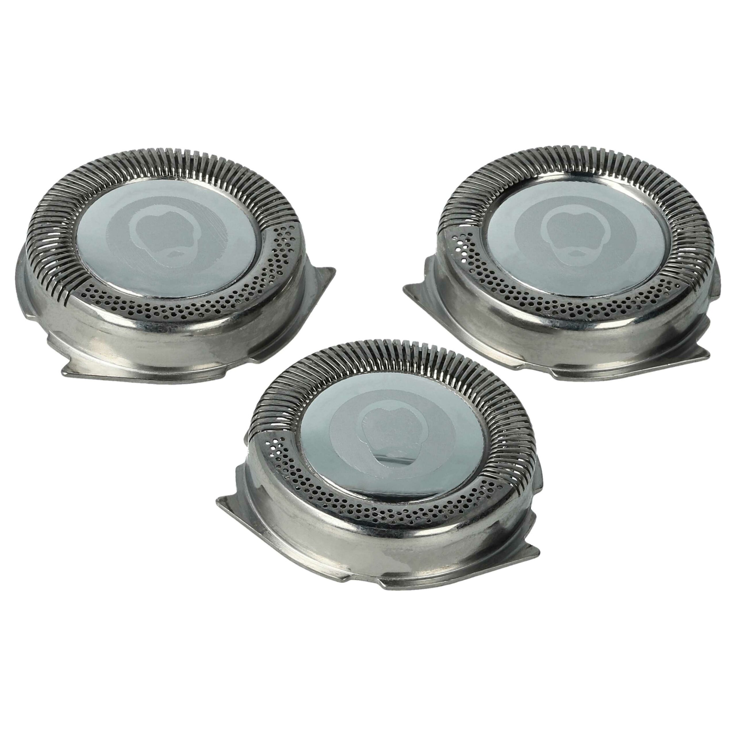 3x Cabeças de Corte Substitutas Philips HQ6 para Máquina de Barbear Elétrica, Prateado