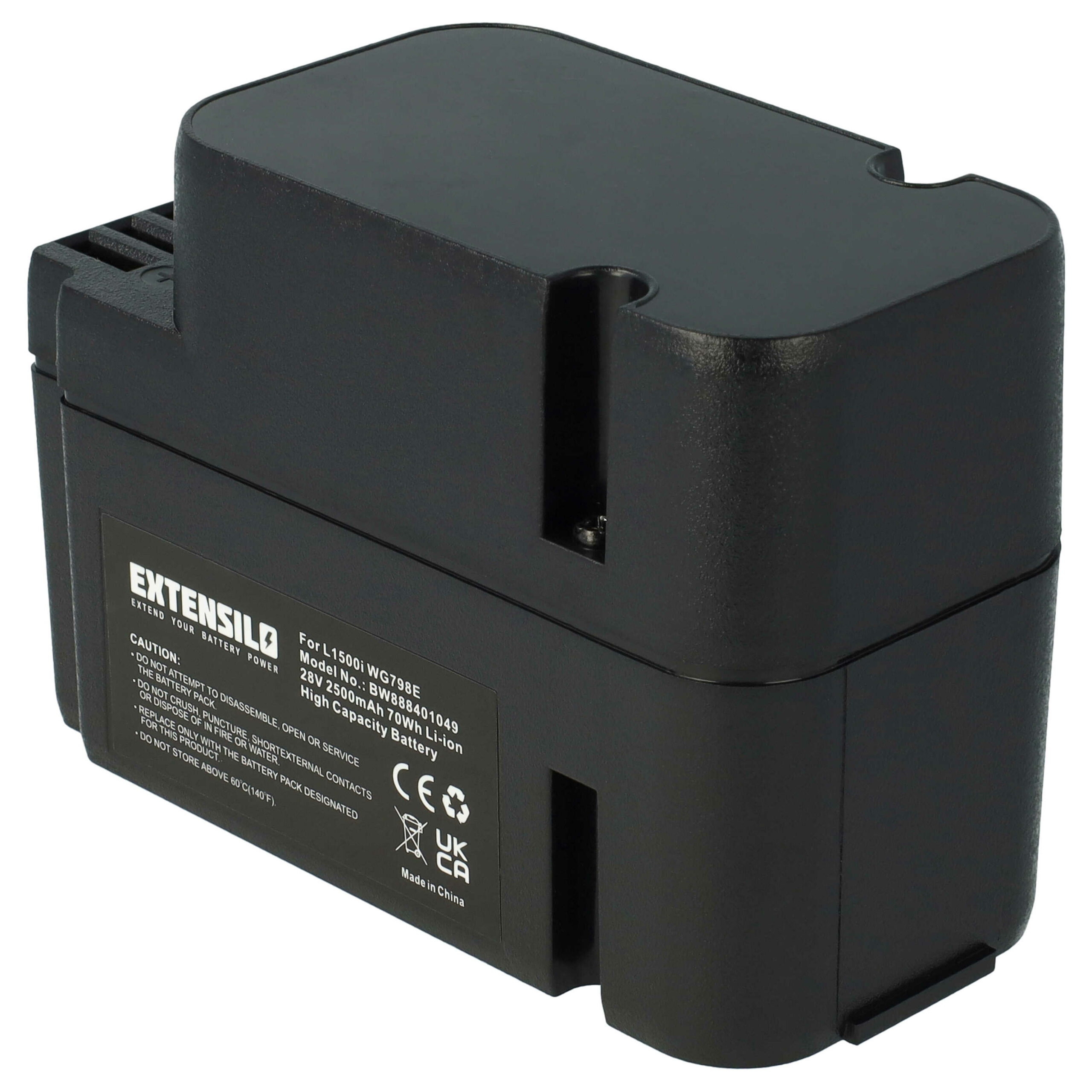 Bateria compatível Worx WA3226, WA3225, WA3565 - 2500 mAh 28 V Li-Ion, preta - Image 3