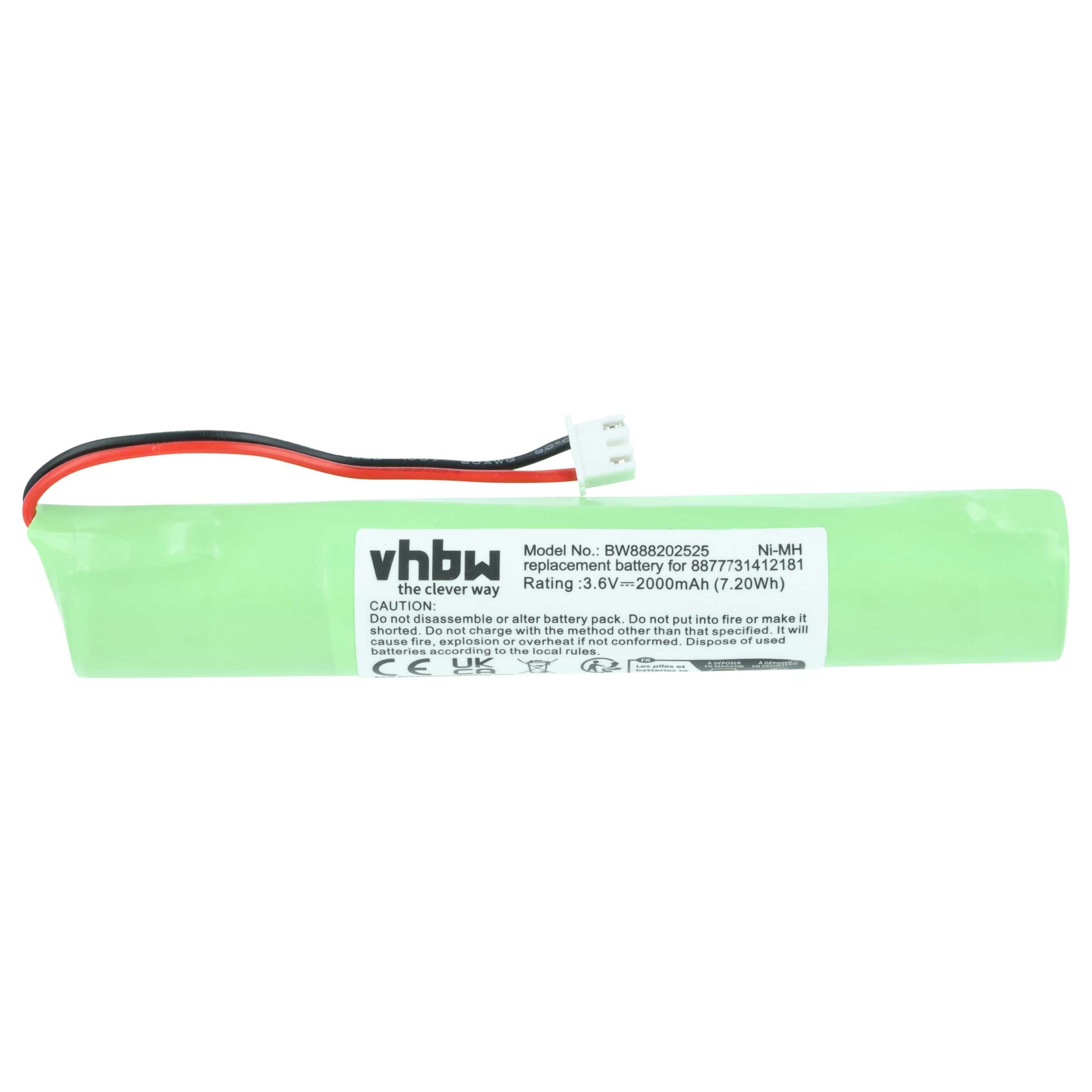 Bateria vhbw 2000mAh 3.6V NiMH compatível com Hurricane 8877731412181 - Image 3