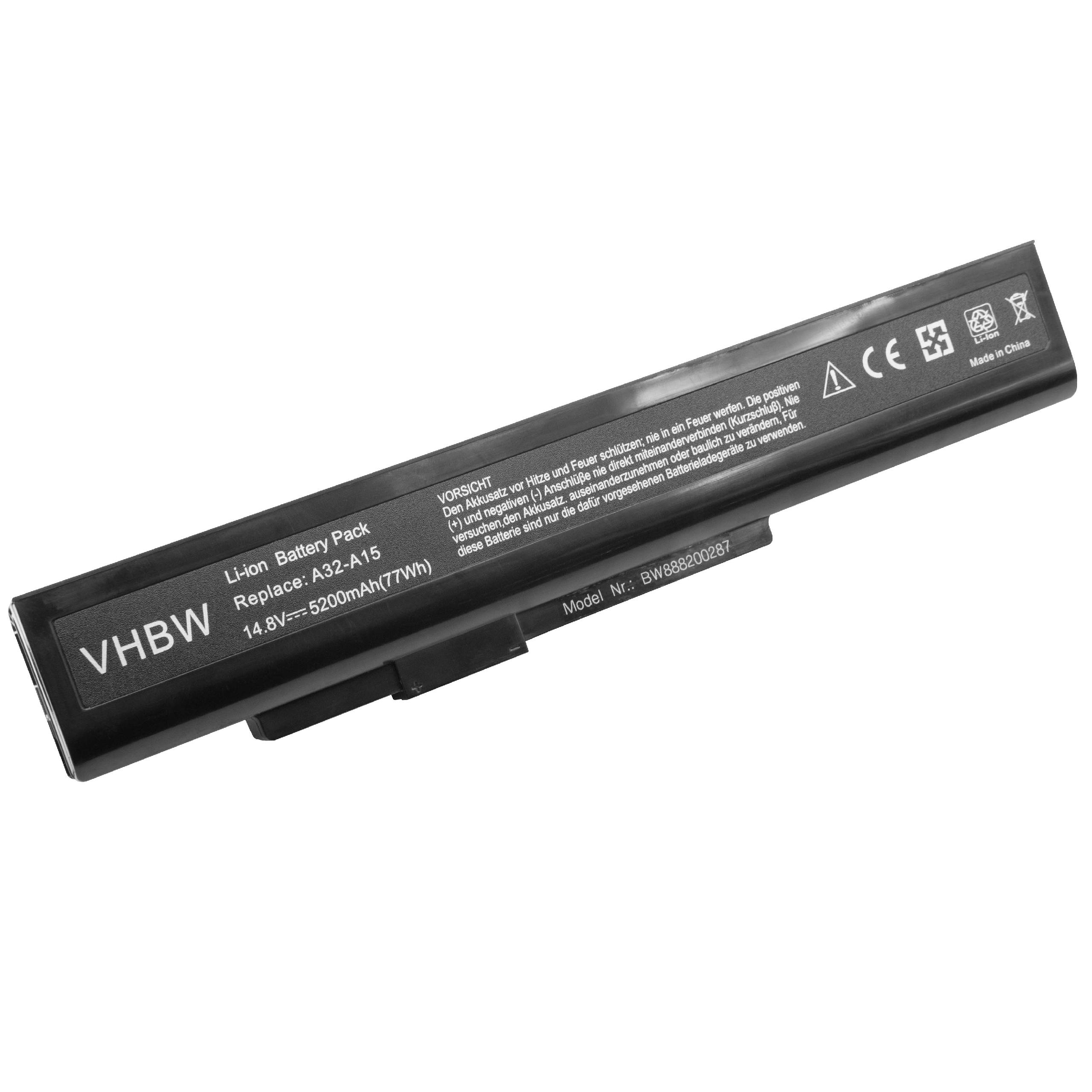 Bateria vhbw para Medion A42-H36, A32-A15, A41-A15, A42-A15 - 5200 mAh 14.8 V Li-Ion - Image 2