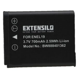 Bateria compatível Nikon EN-EL19 EXTENSILO - 700mAh, 3.7V, Li-Ion
