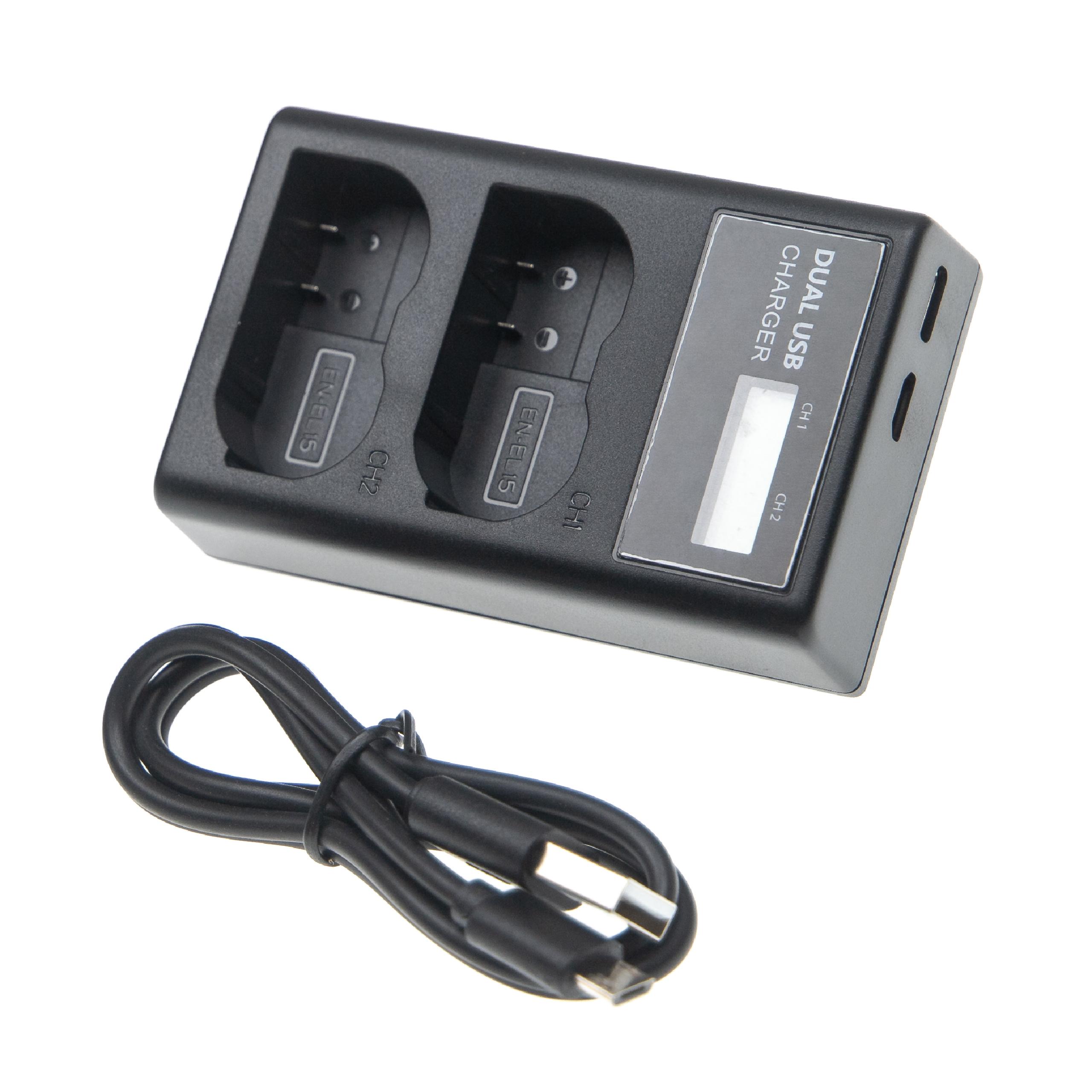 Carregador de Bateria Nikon MH-25 com Micro-USB e USB-C vhbw - Image 3