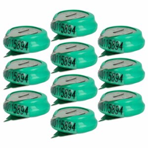 Pack 10x Pilhas Botão Recarregáveis 1/V80H NiMH 80 mAh 1.2V - vhbw