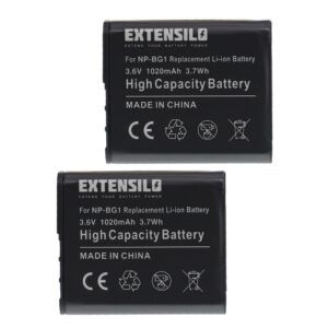 2x Bateria Compatível Sony NP-BG1, NP-FG1 - 1020mAh, 3.6V, Li-Ion EXTENSILO