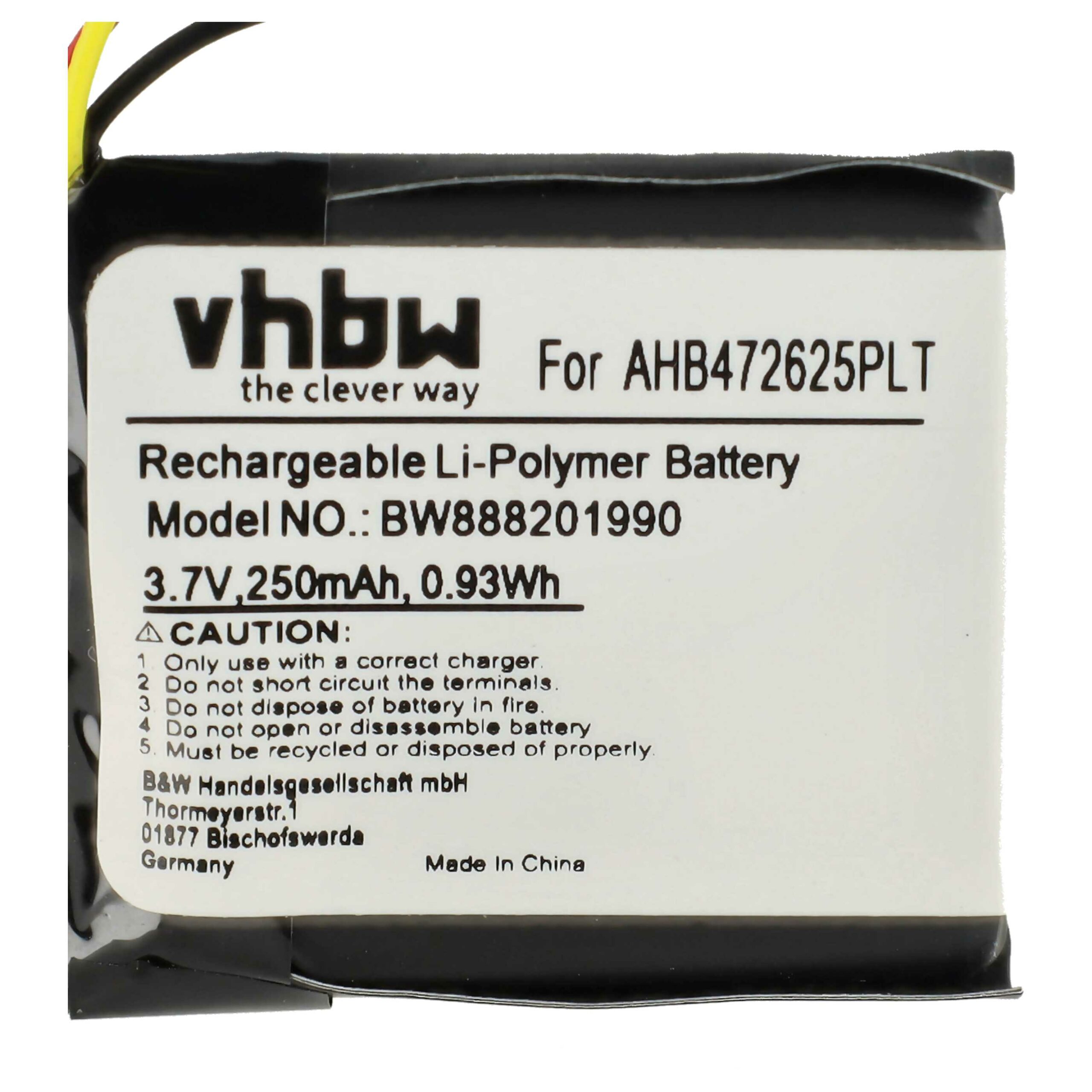 Bateria para Auscultador Wireless Jabra - vhbw CP-GN650, AHB472625PLT, AHB682828PS 250 mAh 3.7 V Li-polymer - Image 4