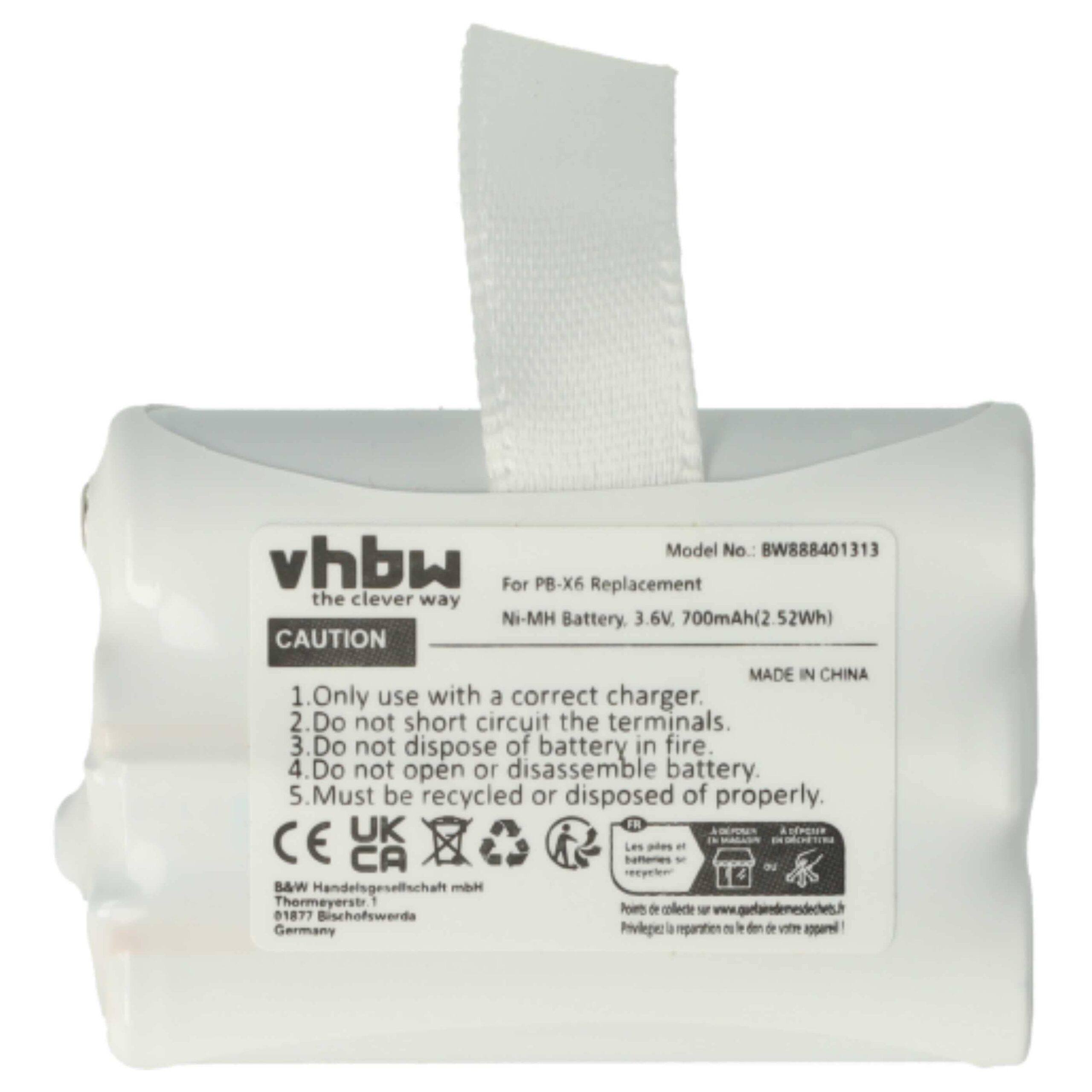 2x Bateria para Rádio Midland PB-X6 - 700 mAh 3.6 V NiMH vhbw - Image 3