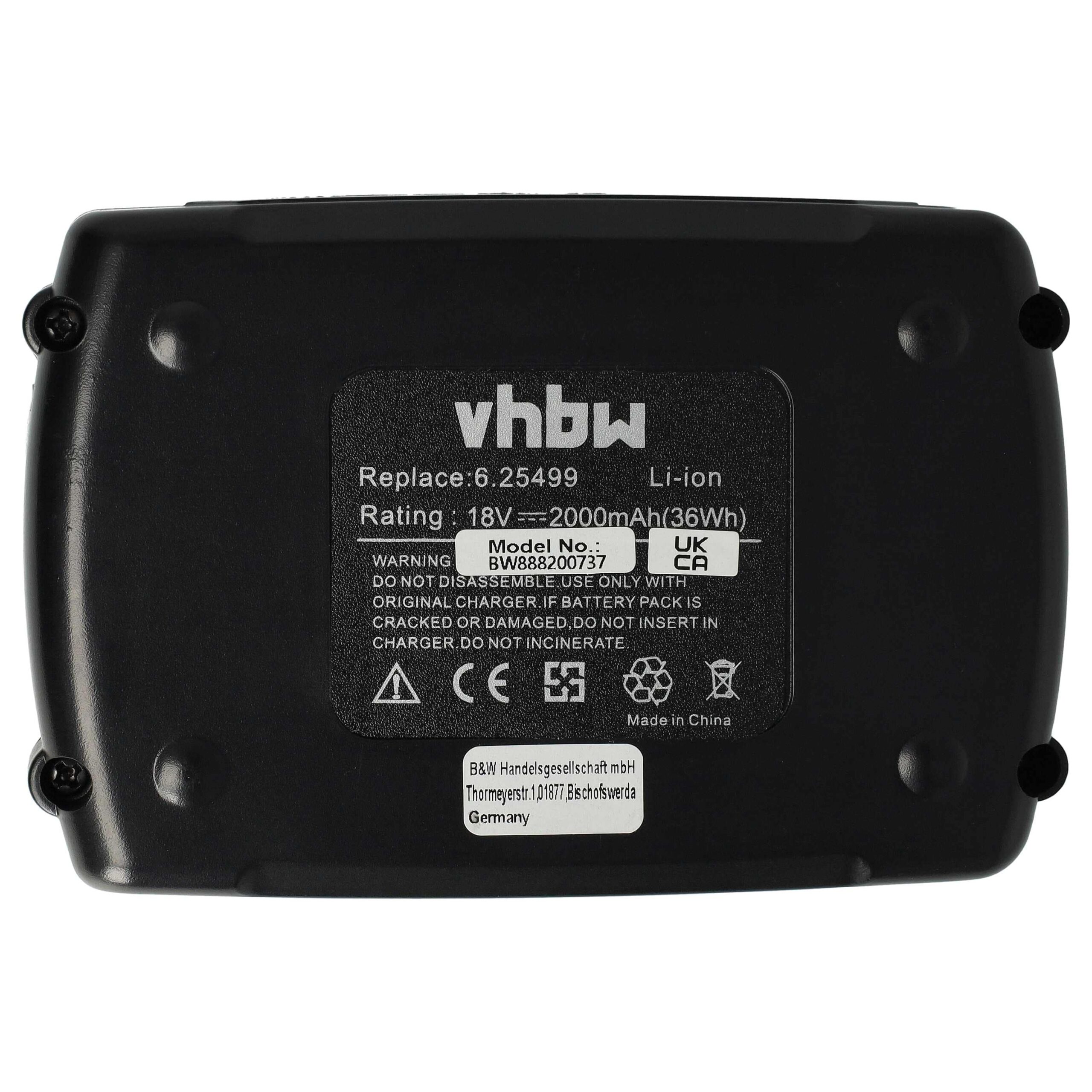 2x Bateria vhbw 2000 mAh 18 V Li-Ion para Gesipa GES1679689 e Pistolas de Rebites - Image 3