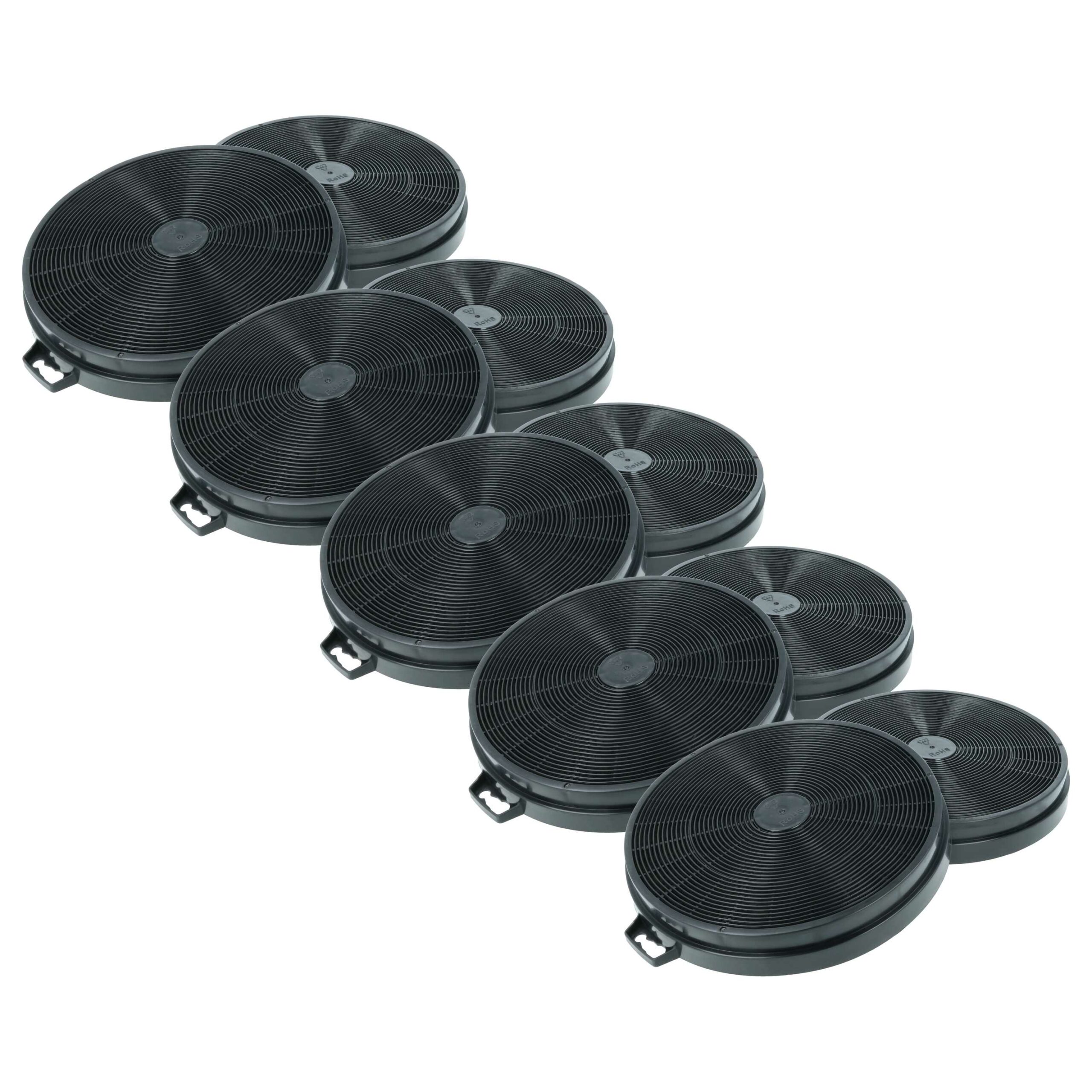 10x Filtro de Carvão Ativado Compatível com AEG 902793719 para Exaustor Zanussi - 20,2 cm