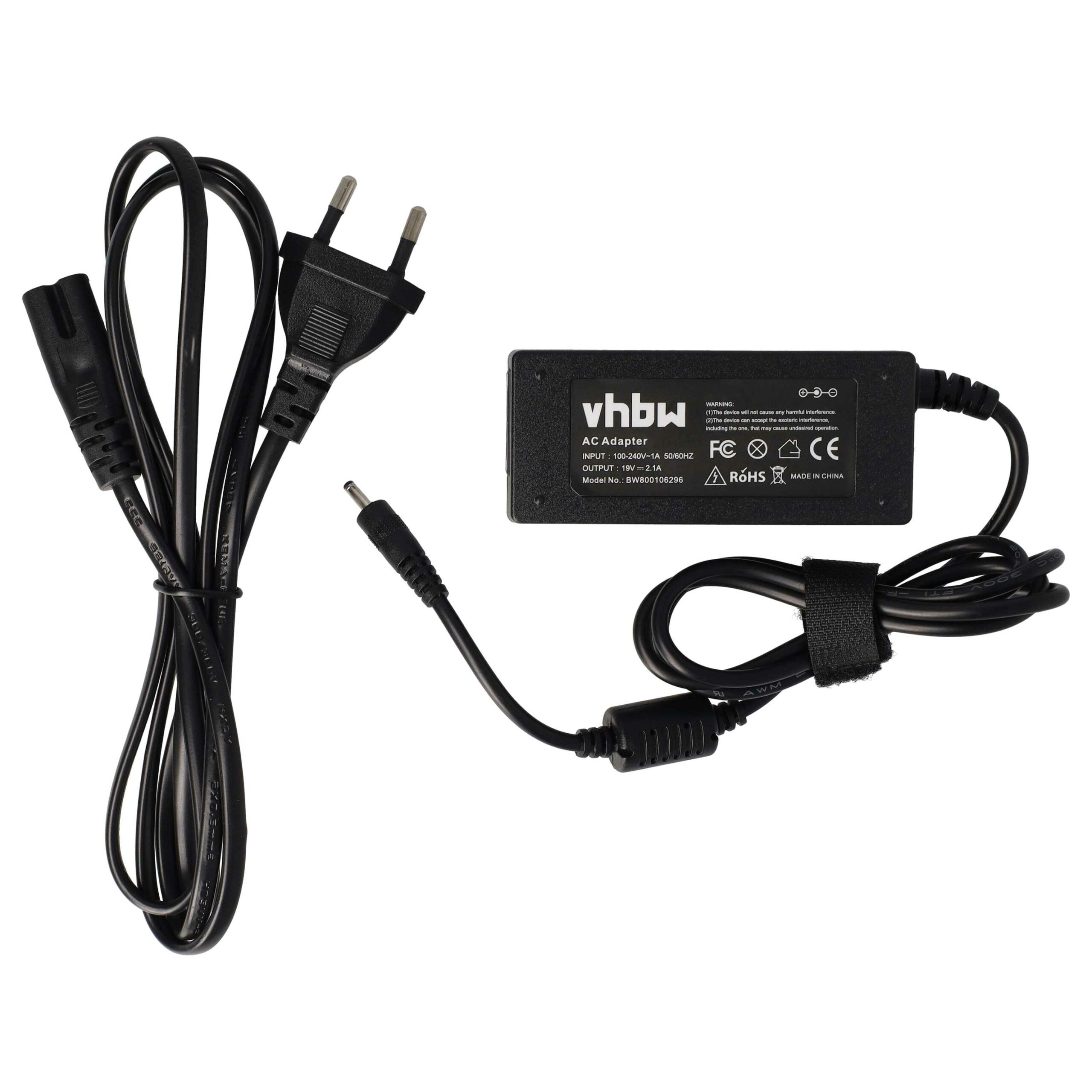 Carregador de Portátil vhbw compatível com Samsung AA-PA2N40S, AA-PA2N40L para Asus - 200 cm, 40 W
