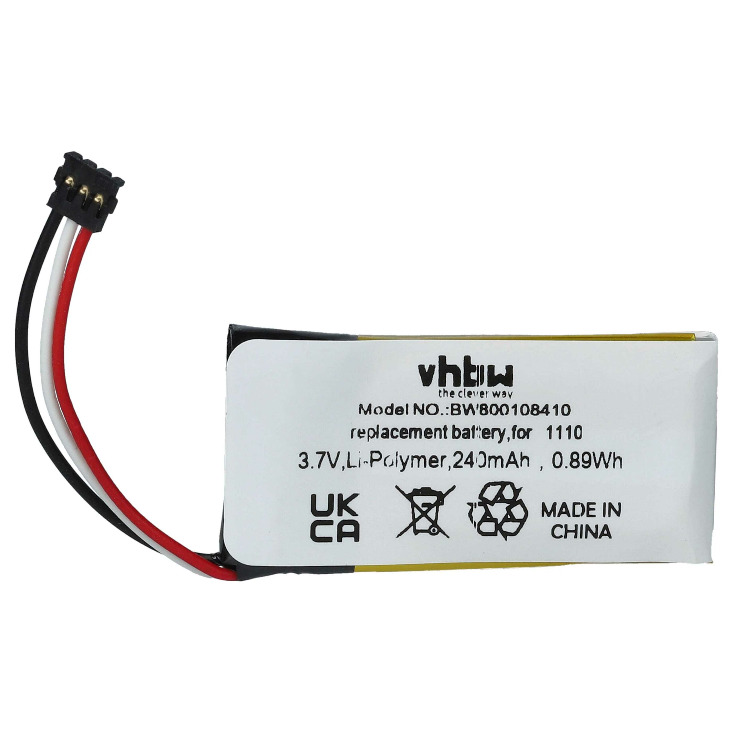 Bateria para Auscultador Logitech sem fios vhbw 1110, 533-000071 - 240 mAh 3.7 V Li-Ion - Image 3