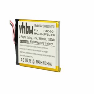 Bateria vhbw para Nintendo Switch HAC-A-BPHAT-C0, HAC-003 - 3600 mAh 3.7 V Li-polymer